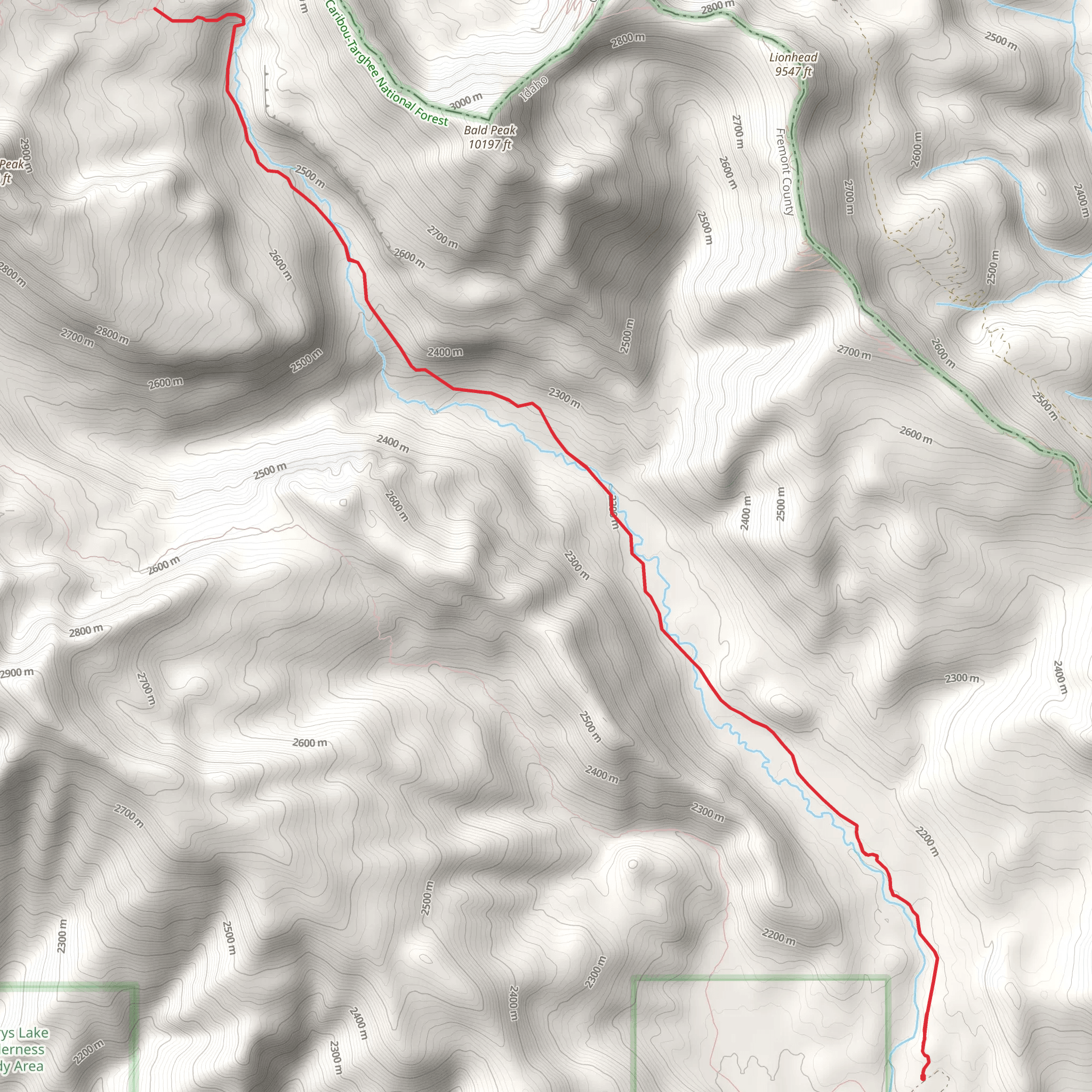 Targhee Creek from Forest Road 57 mobile static map