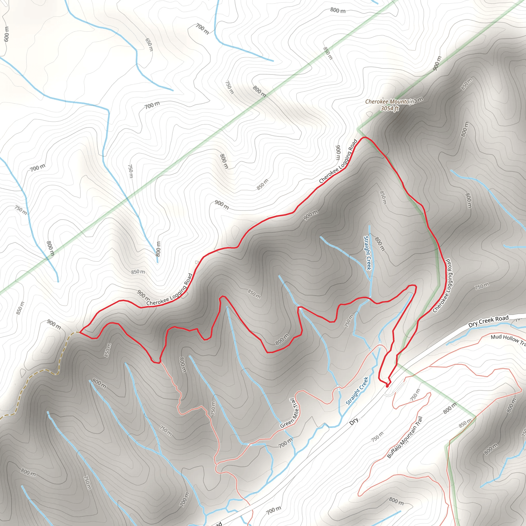 Horse Cove Gap Road and Cherokee Logging Road Loop - Short mobile static map