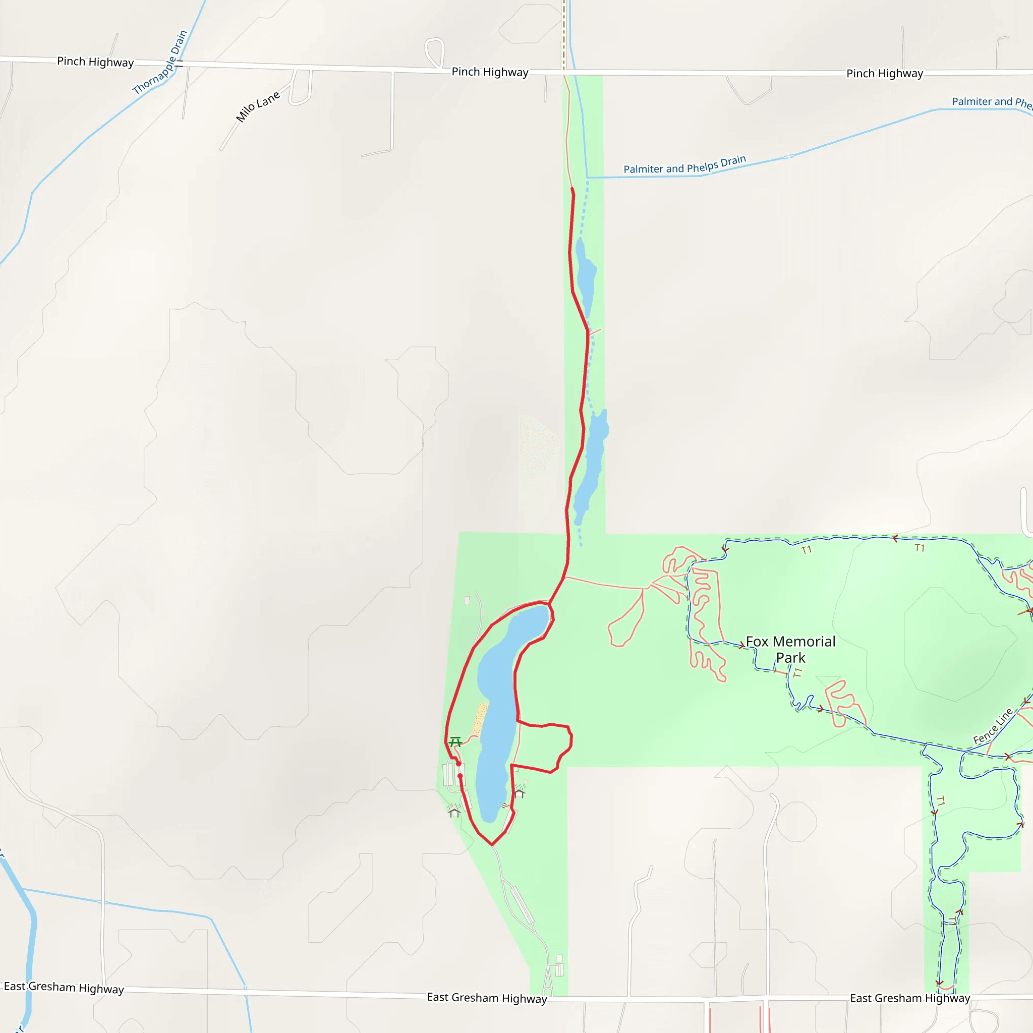 Fox Memorial Park Loop mobile static map