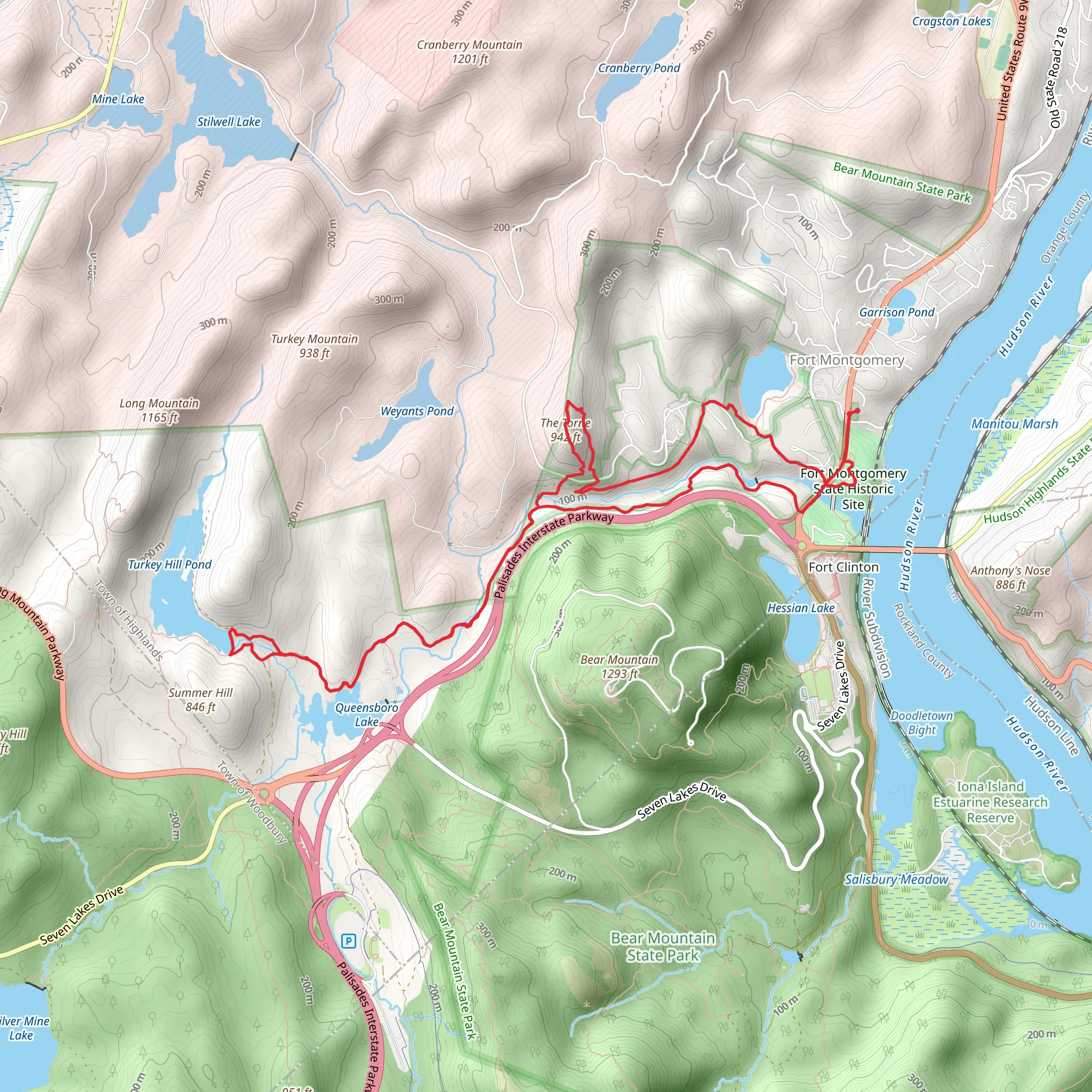 The Torne via Popolopen Gorge Trail mobile static map