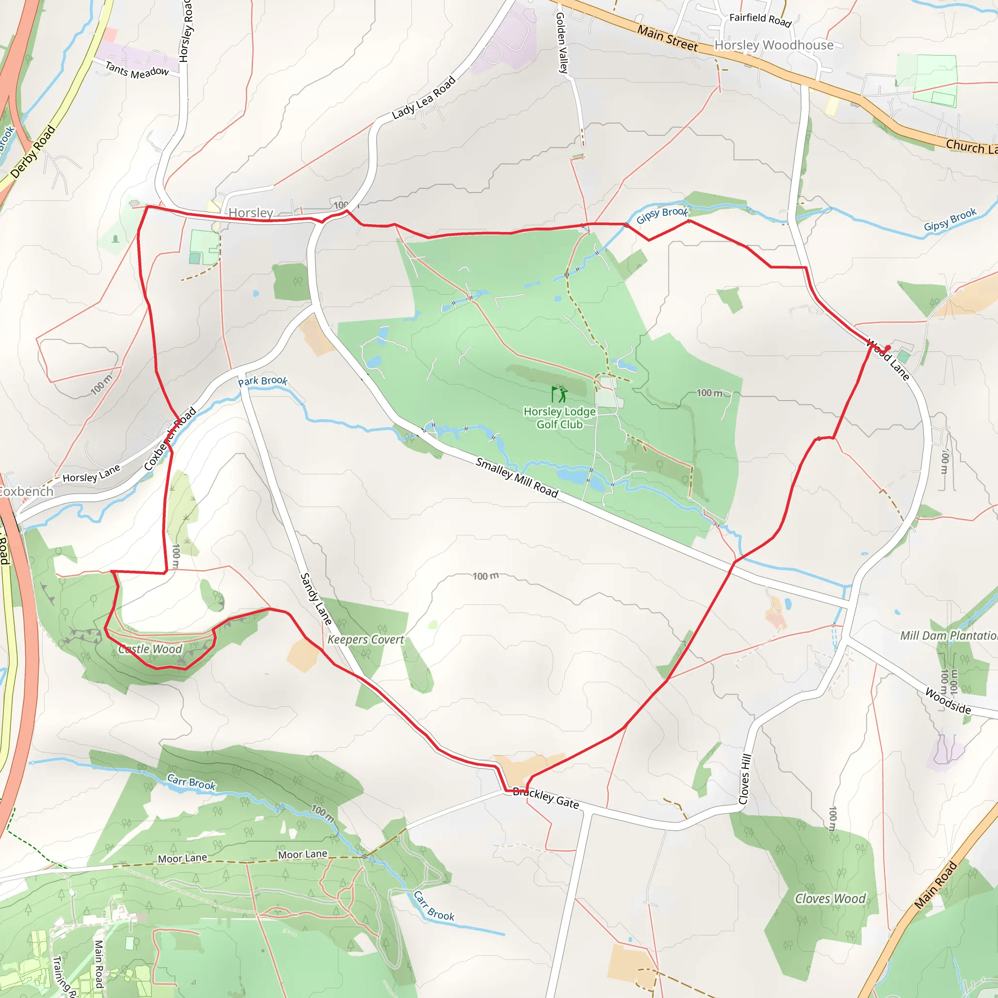 Castle Wood via Derby Nomad Way mobile static map