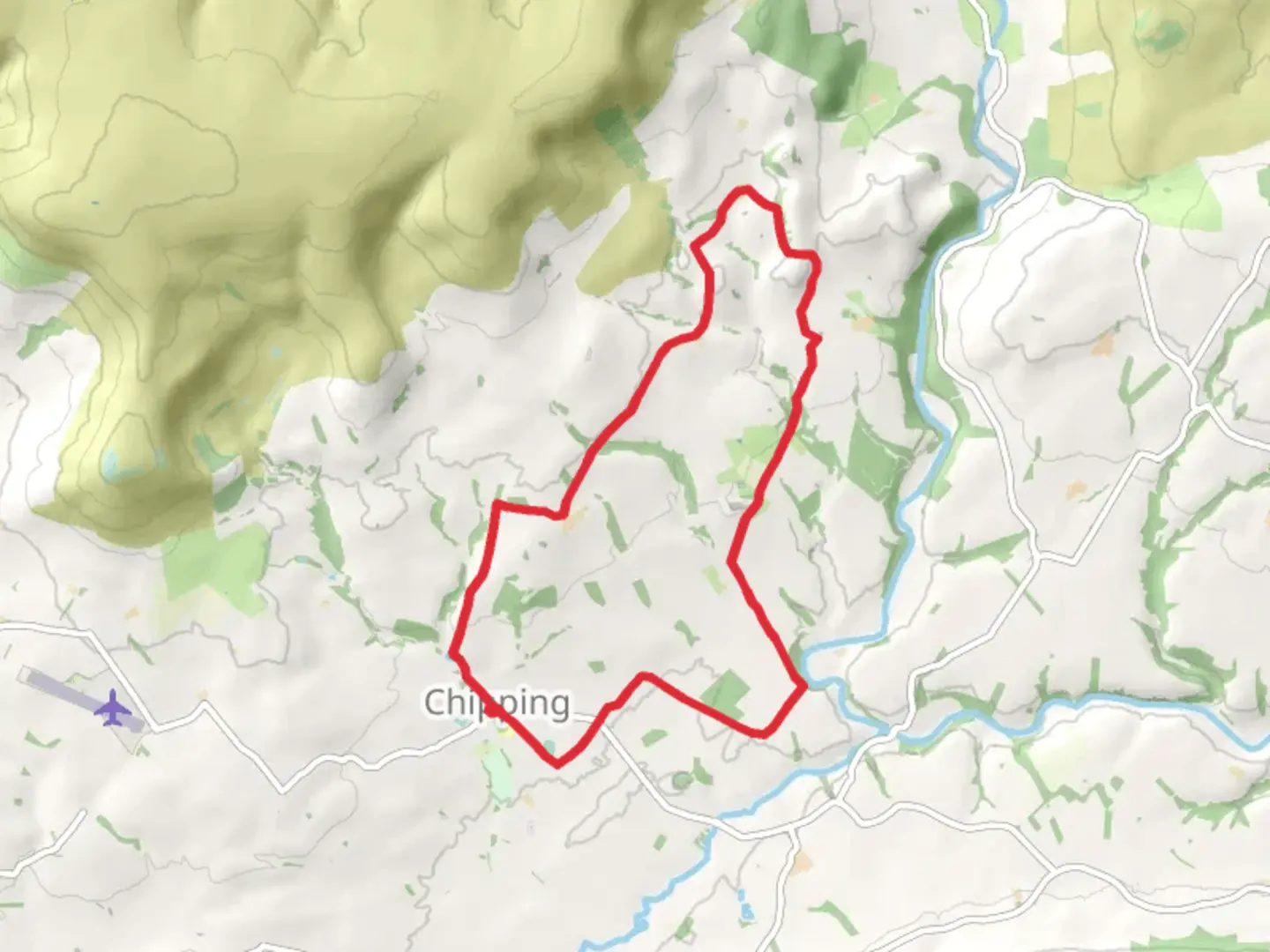 An image depicting the trail Chipping and Bowland with Leagram LoopLoop and its surrounding area.