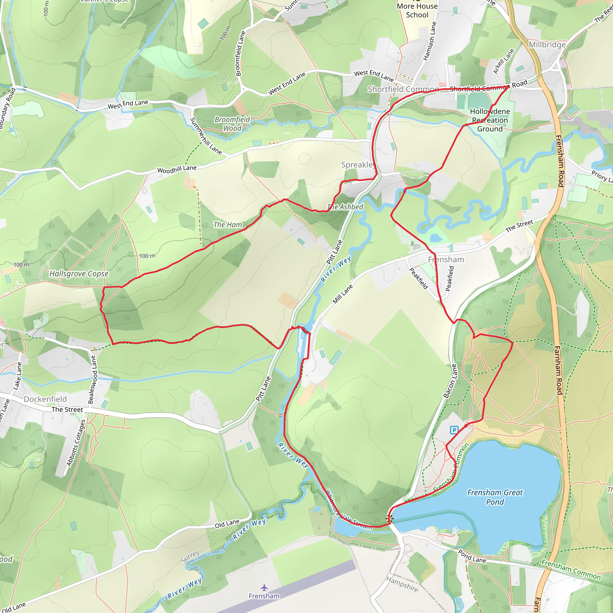 Frensham and Frensham Great Pond Loop mobile static map