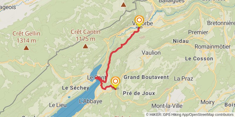 Jura Crest Trail alt 2 Map