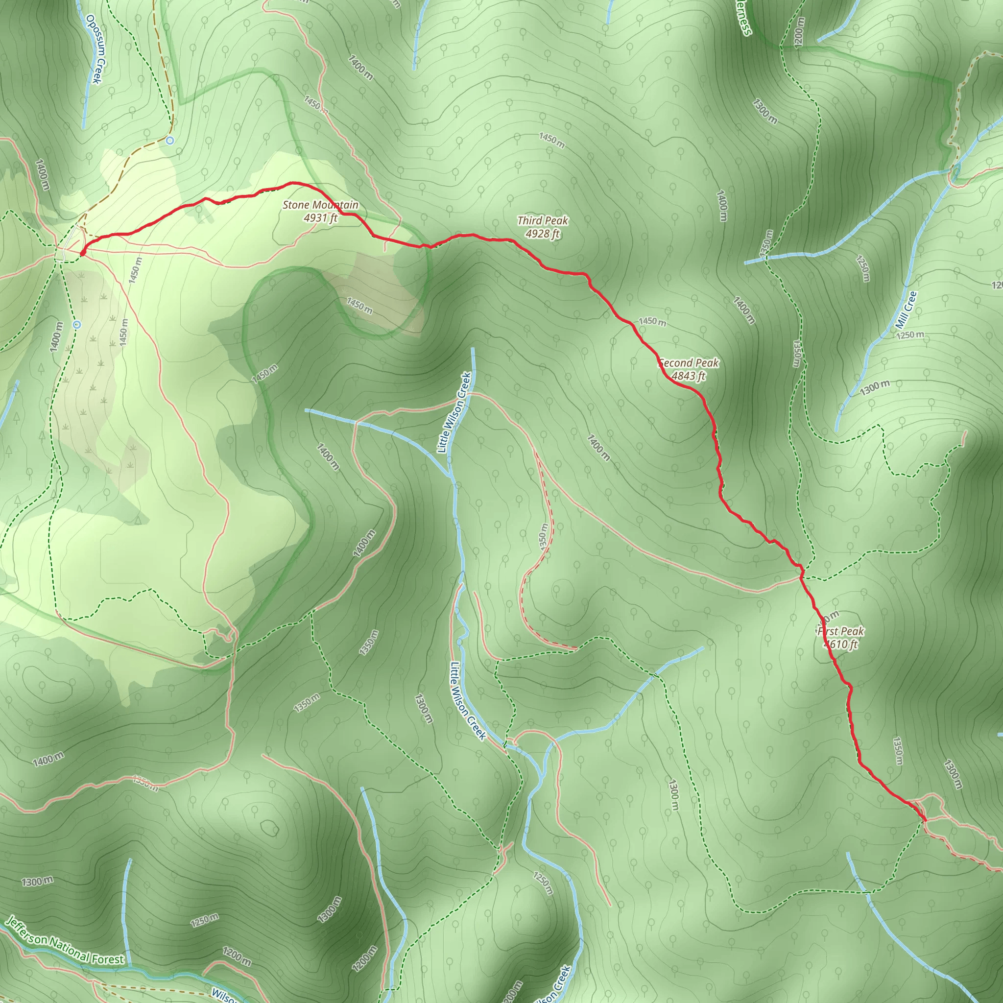 First Peak Trail mobile static map