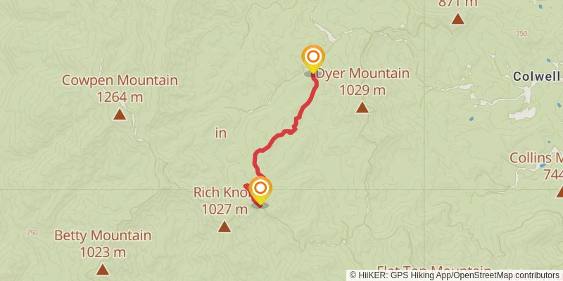 Pinhoti Trail - Georgia stage 14 Map