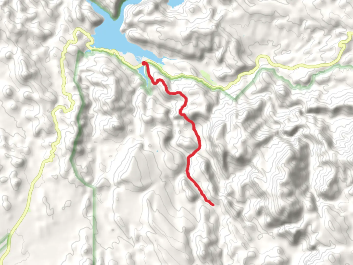 An image depicting the trail Boulder Trail from La Barge Cove and its surrounding area.