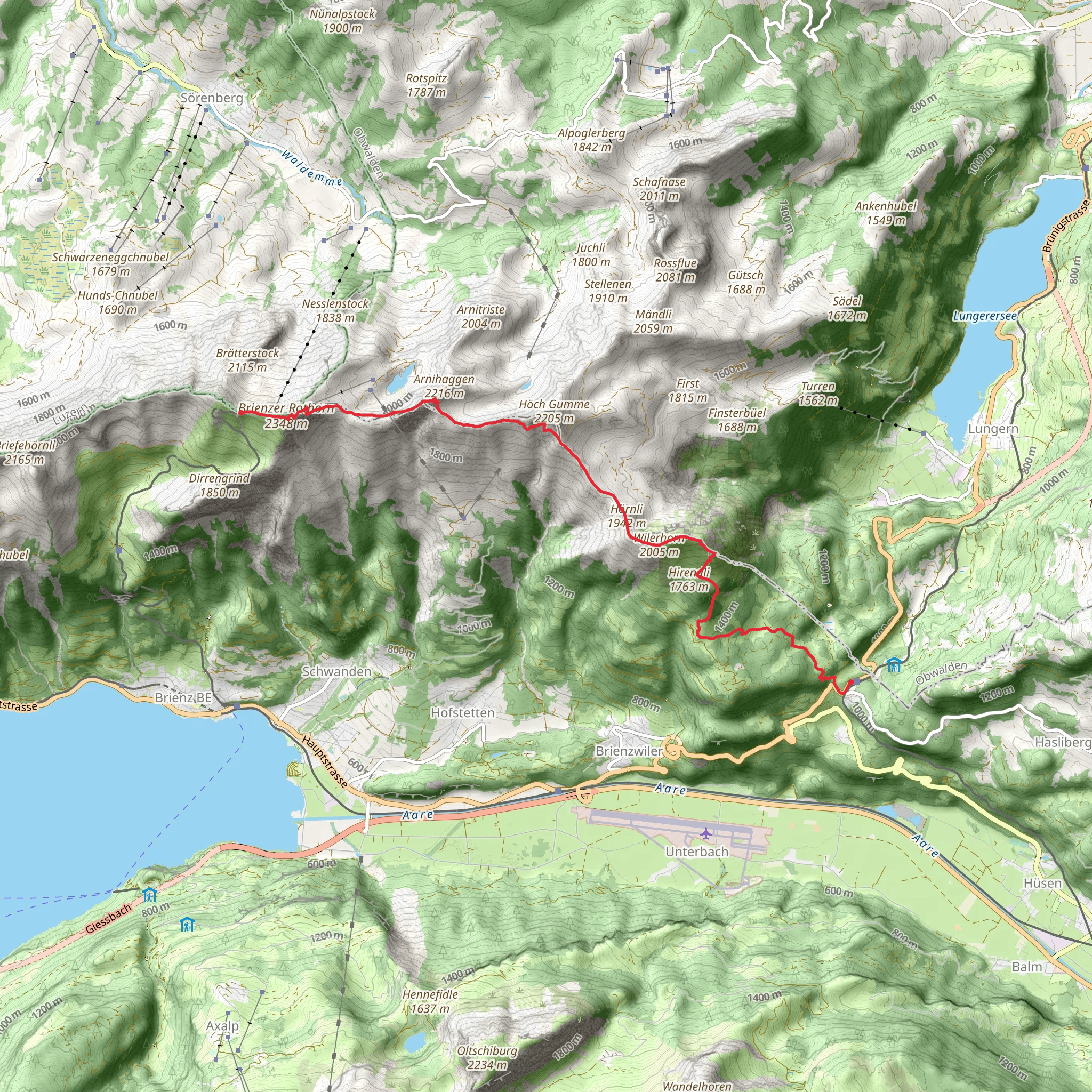 Brienzer Rothorn - Brünigpass - Gratwanderung mobile static map