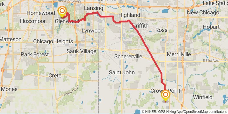 American Discovery Trail - North stage 13 Map
