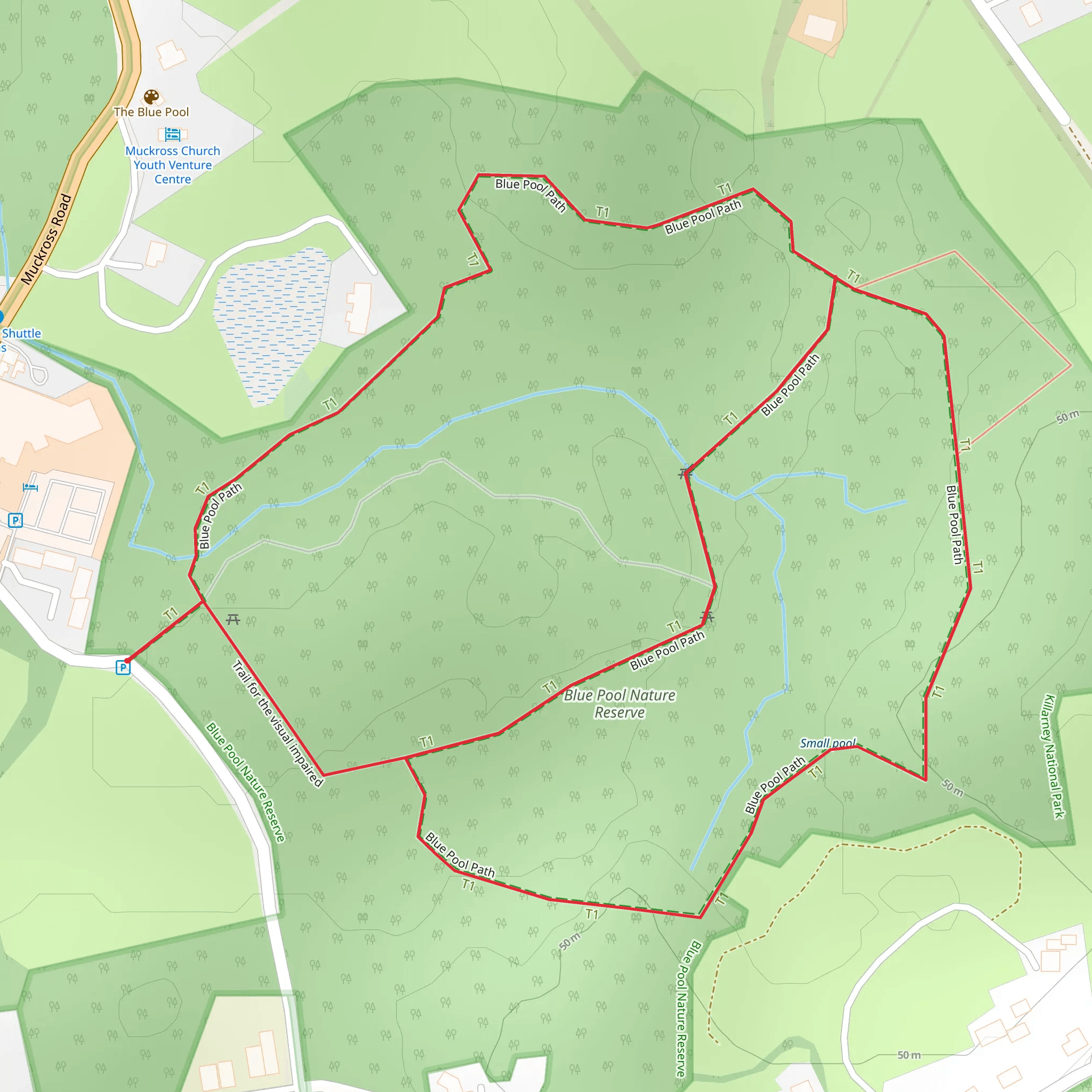 Killarney Blue Pool Loop mobile static map