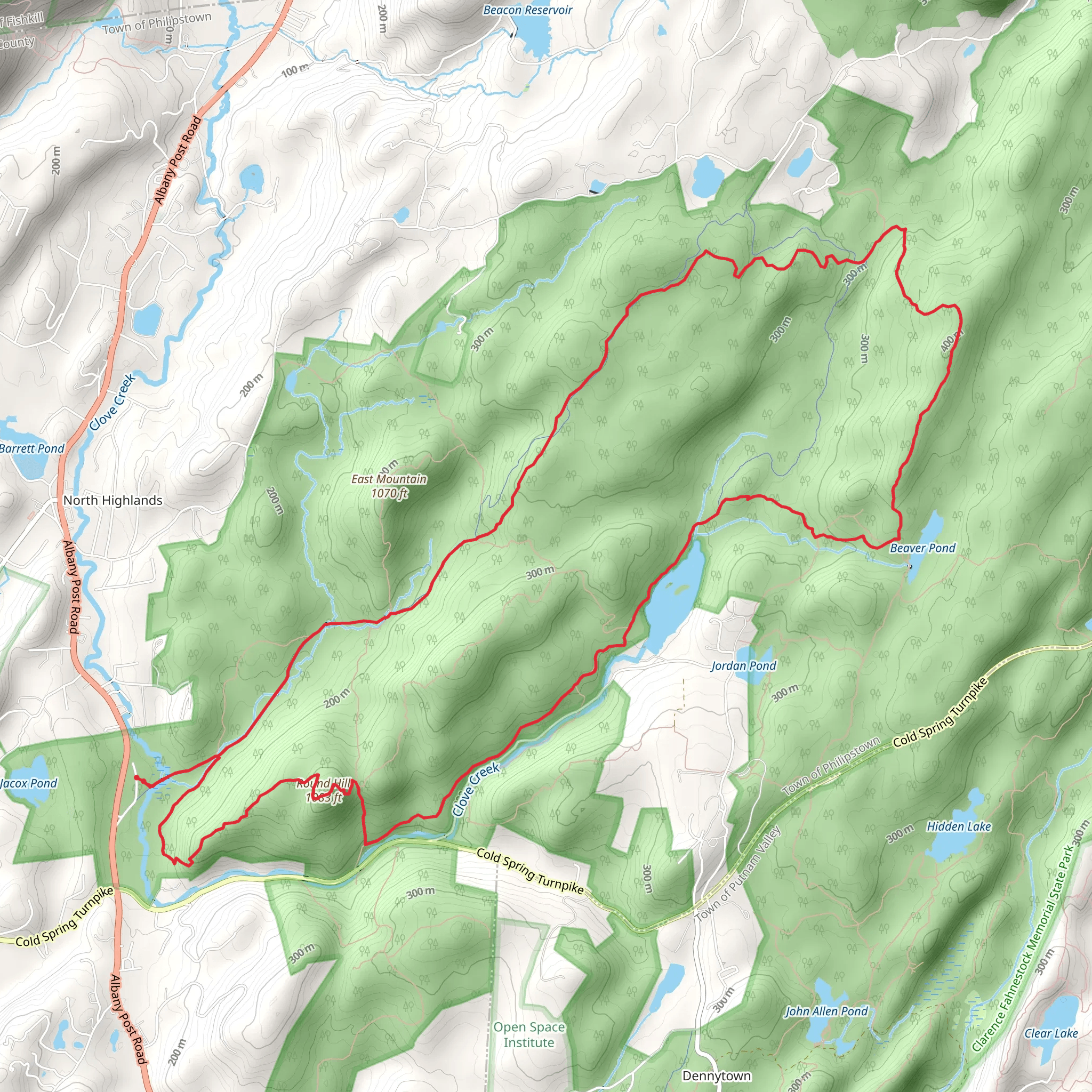 Round HIll Loop via School Mountain Trail mobile static map
