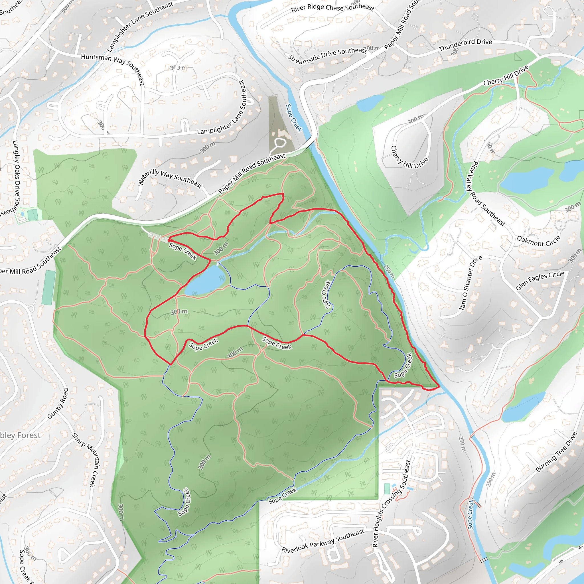 Sope Creek Loop from Paper Mill Road Southeast mobile static map