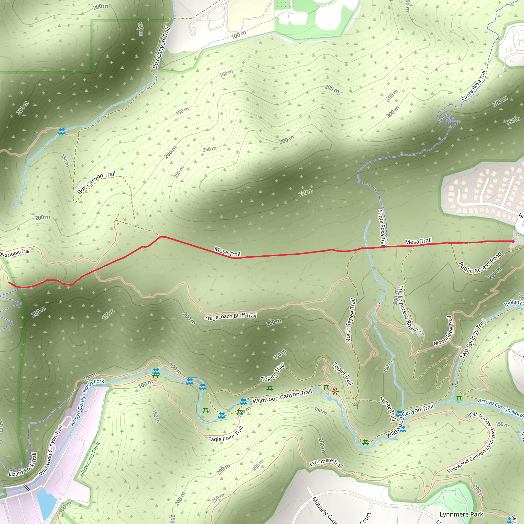 Mesa Trail Out and Back mobile static map