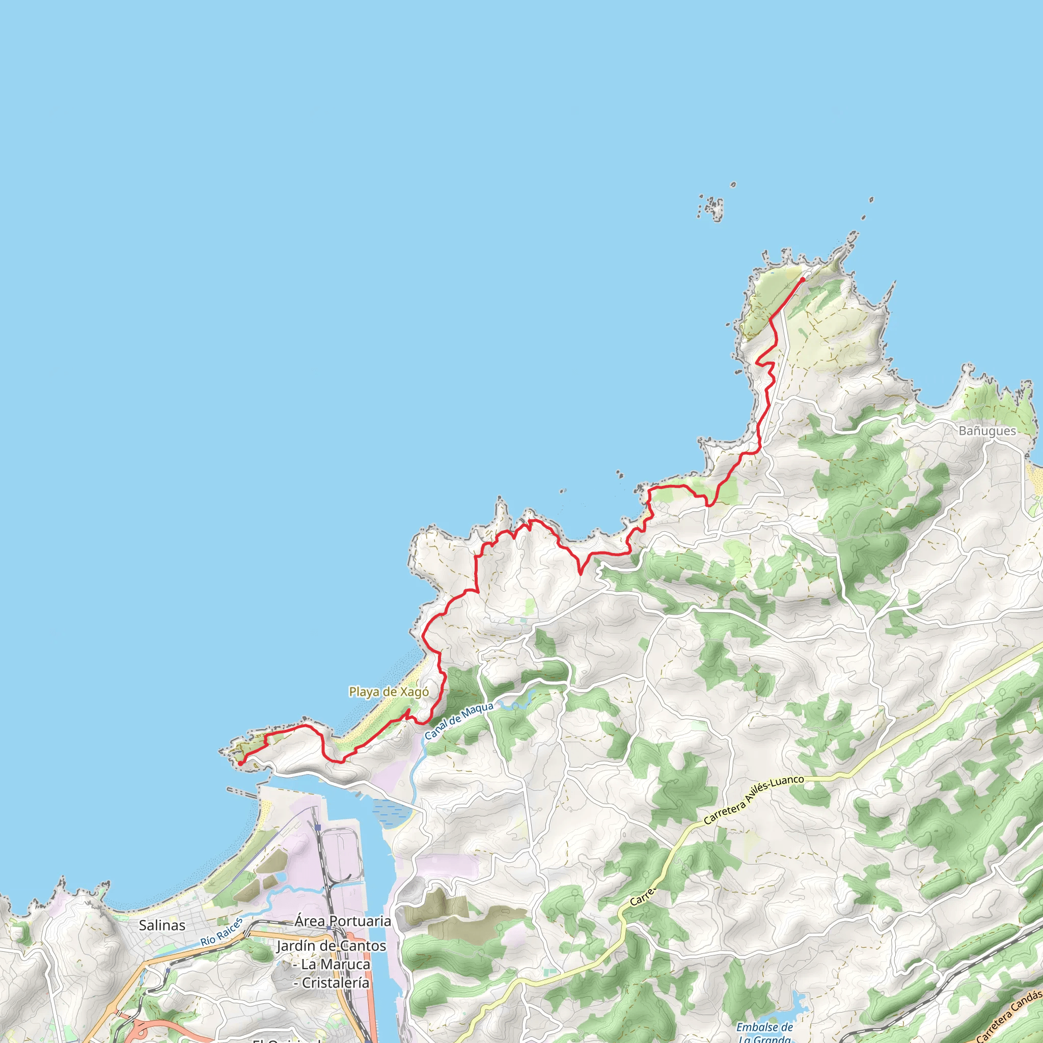 Cabo de Peñas Route mobile static map