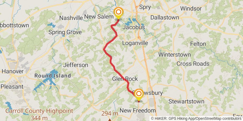 York County Heritage Rail Trail stage 2 Map