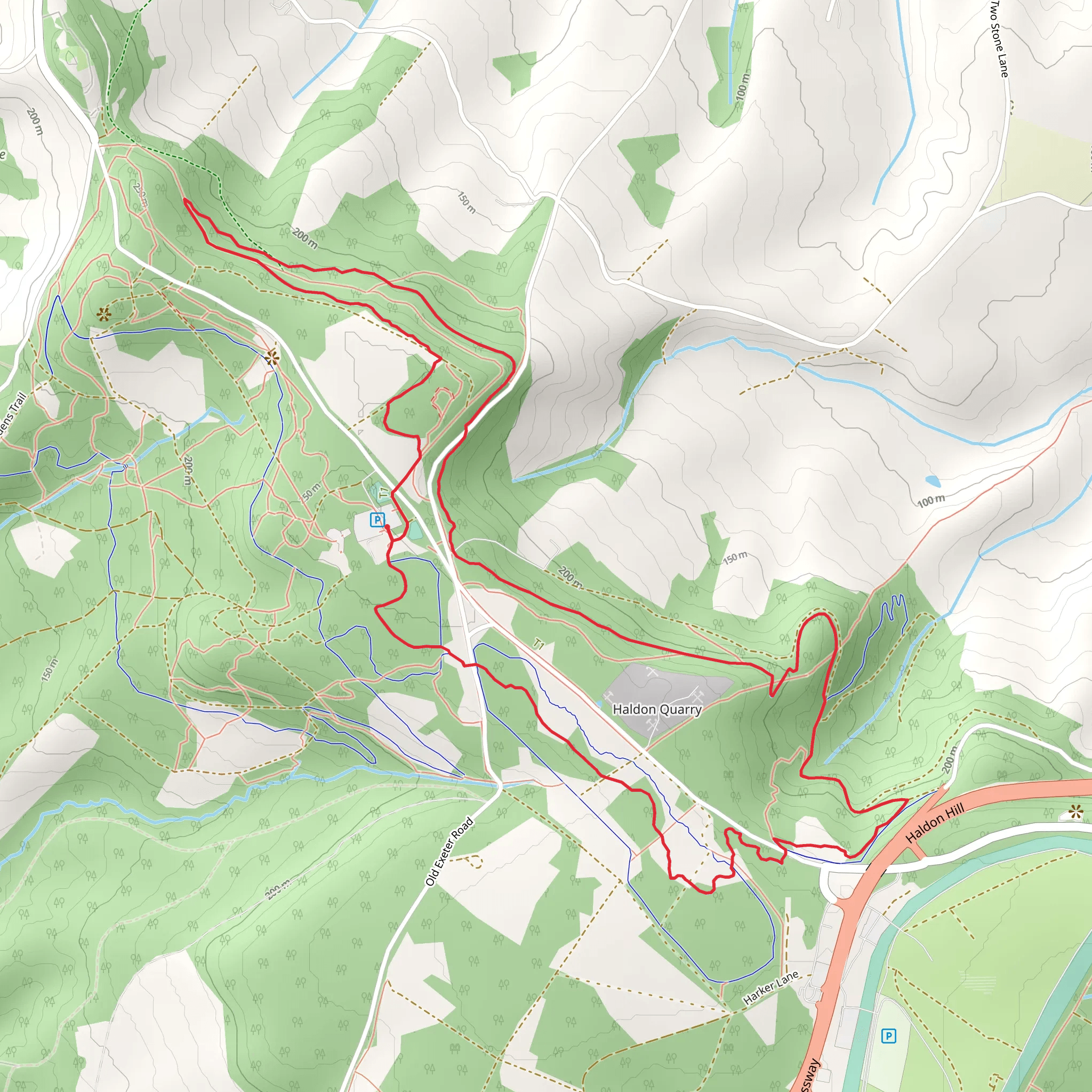 Haldon Quarry Loop mobile static map