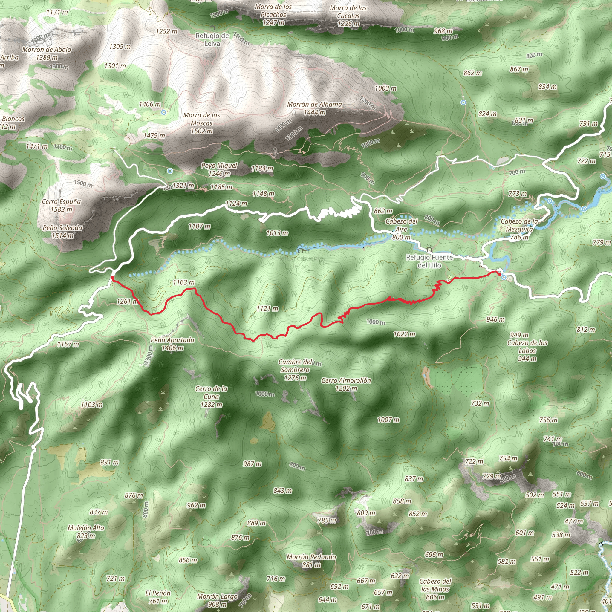 Path of the Umbria of Peña Apartada - Espuña PR MU 59 mobile static map