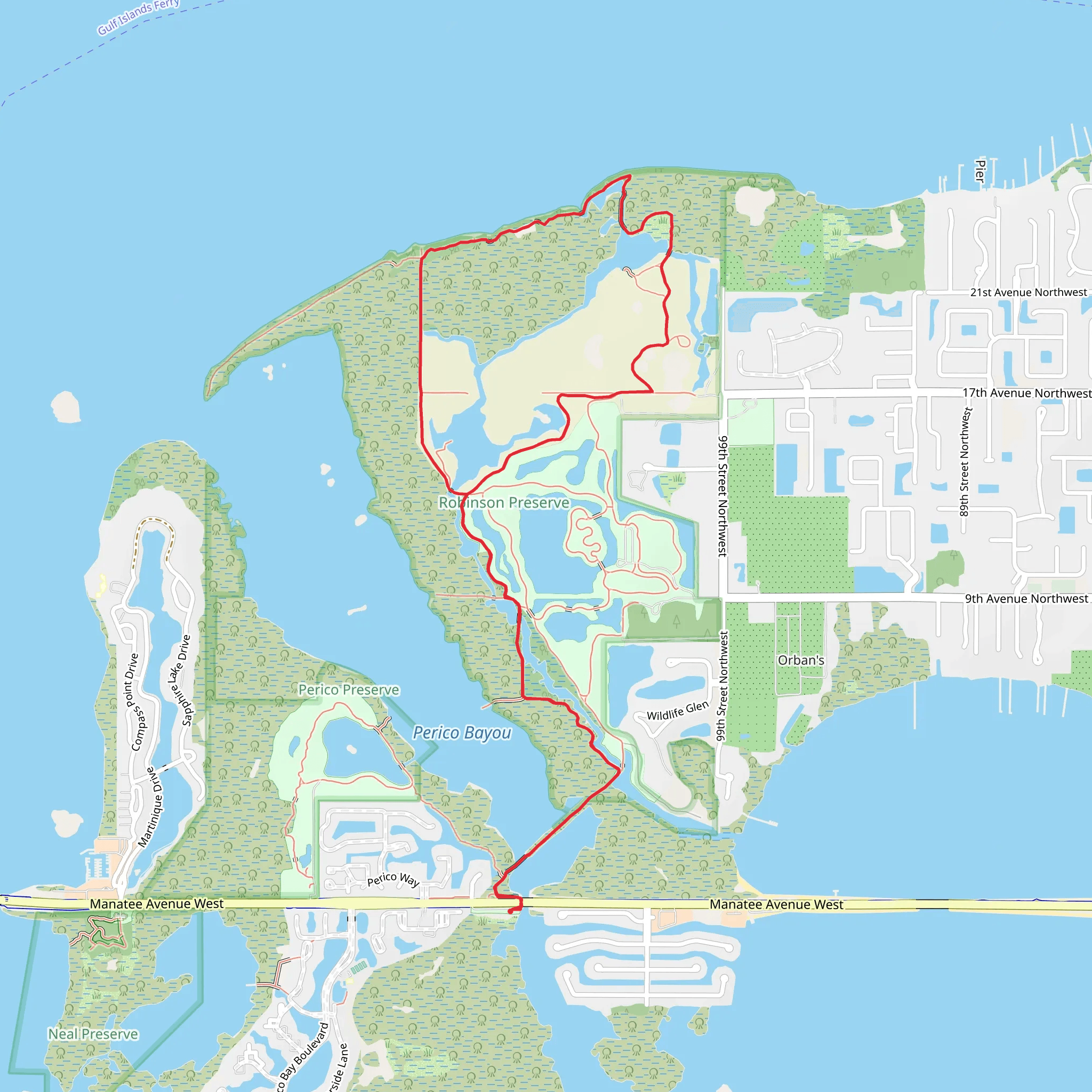 Osprey Loop via Spoonbill Trail mobile static map