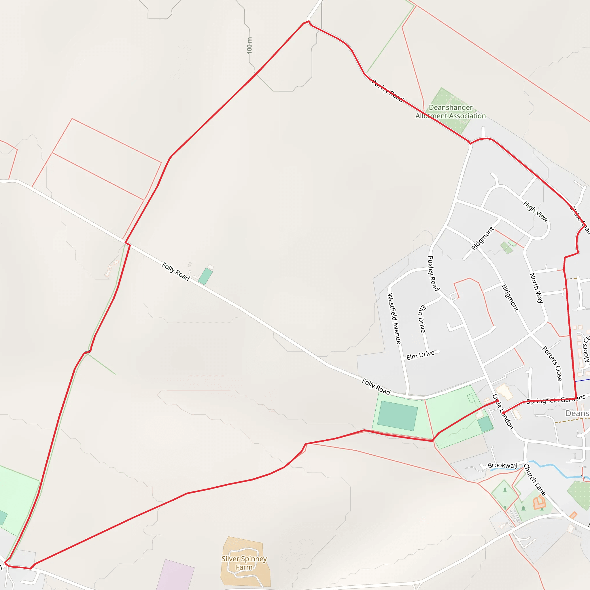 Deanshanger Loop mobile static map