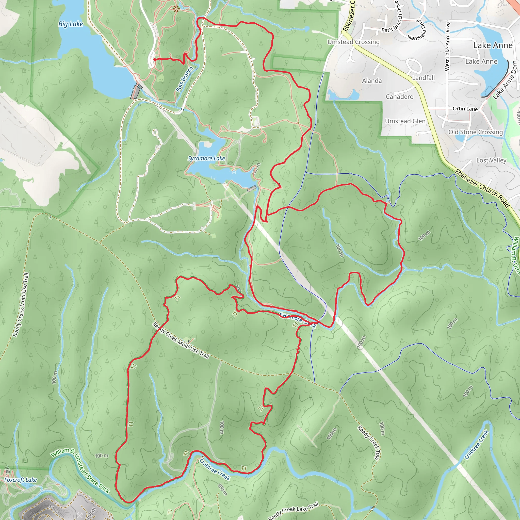 Sycamore Trail and Company Mill Trail Loop mobile static map