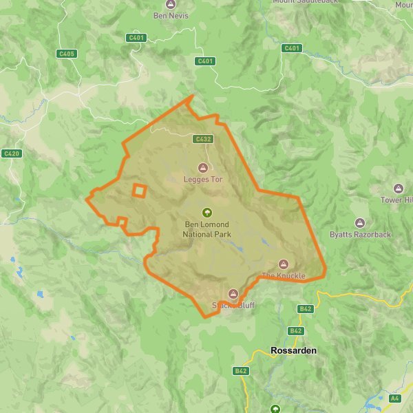 Ben Lomond National Park mobile static map