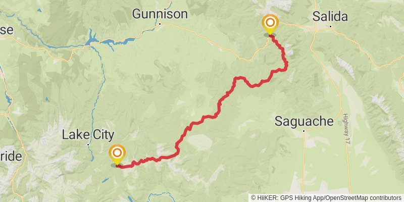 Continental Divide Trail stage 13 Map