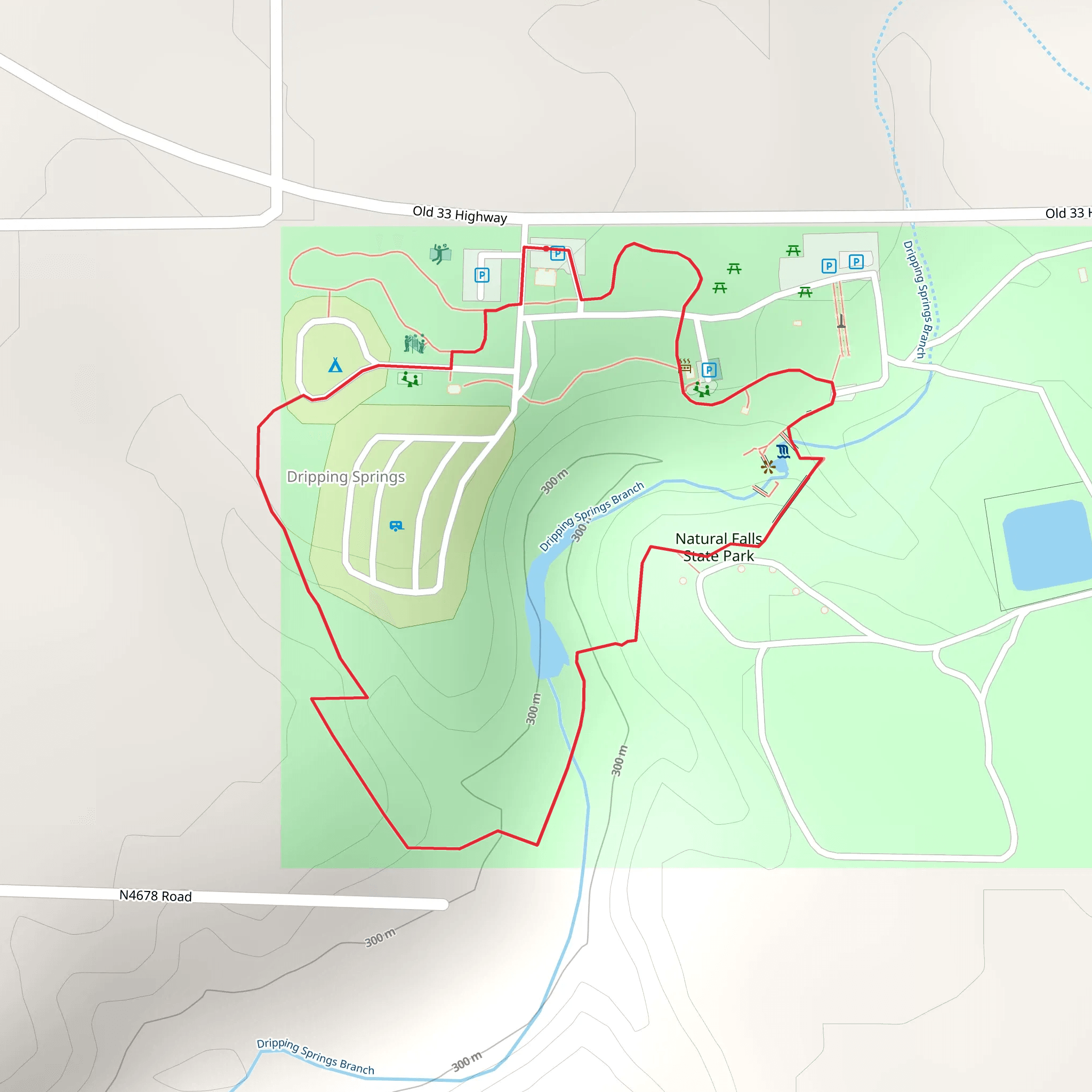 Natural Falls State Park Loop mobile static map