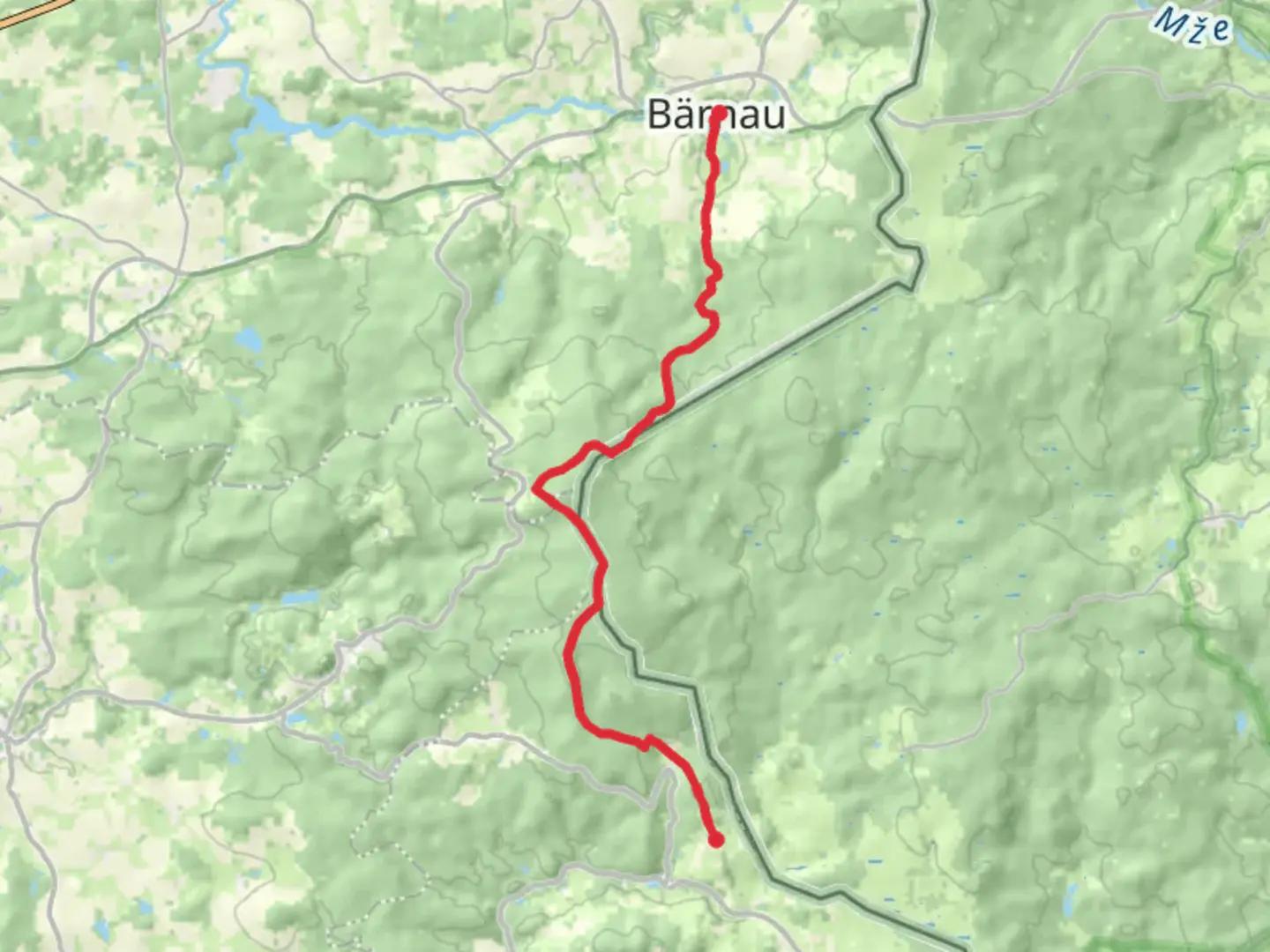 An image depicting the trail Barnau to Neukirchen zu Sankt Christoph Walk and its surrounding area.