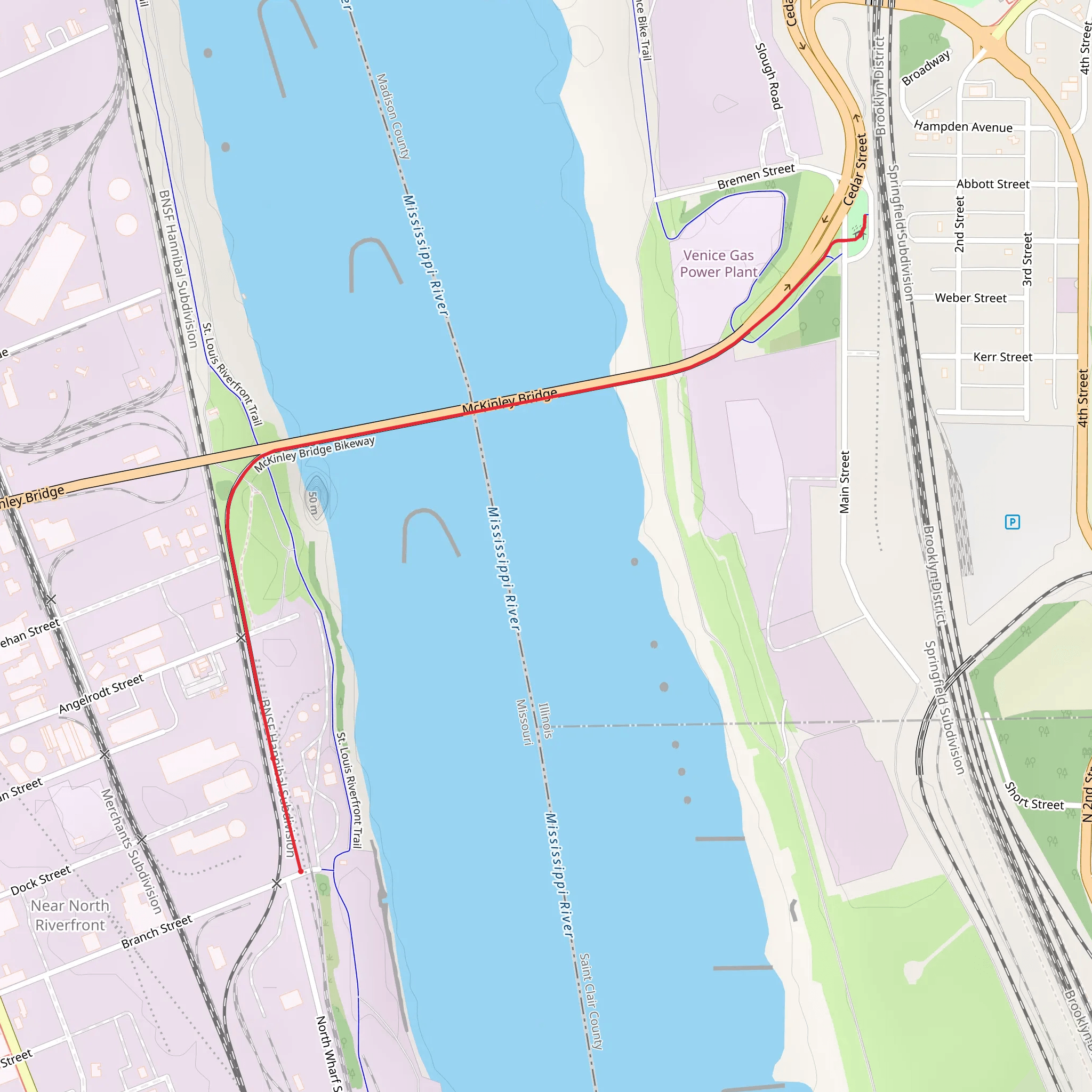 McKinley Bridge Walk mobile static map