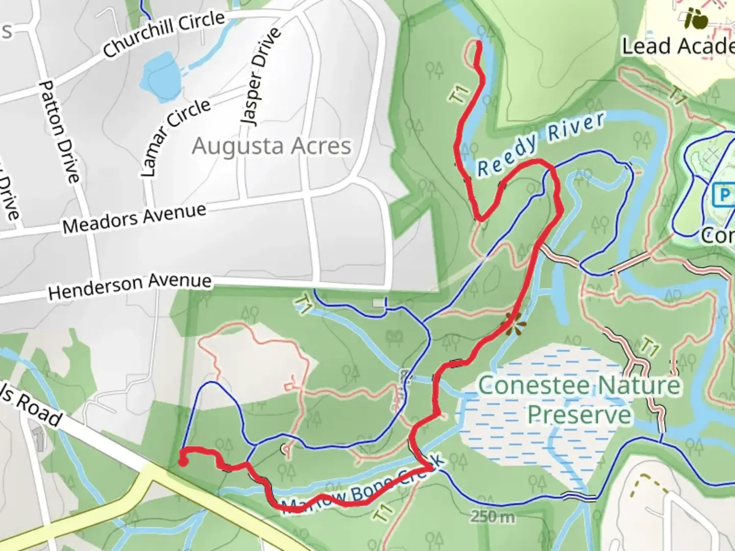 An image depicting the trail Flat Tail Trail via Spring Lizard Link and its surrounding area.