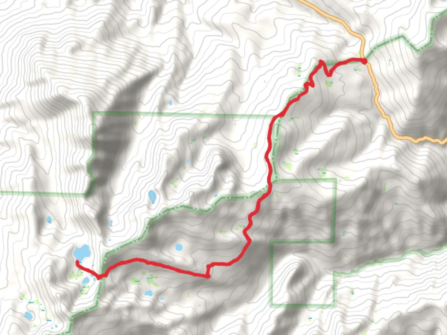 An image depicting the trail East Boulder Lake and Upper Boulder Lake via PCT and its surrounding area.
