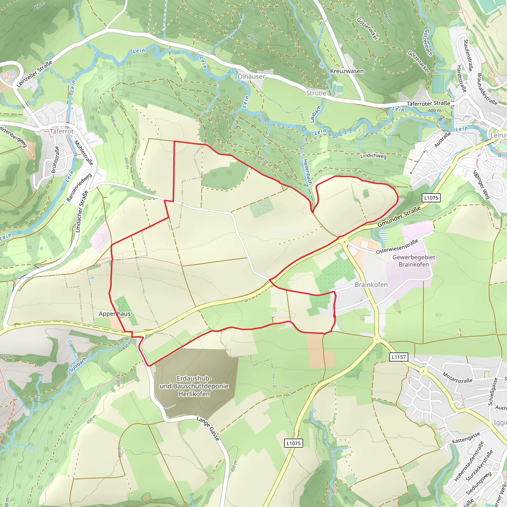 Igginger Wanderweg 1 mobile static map
