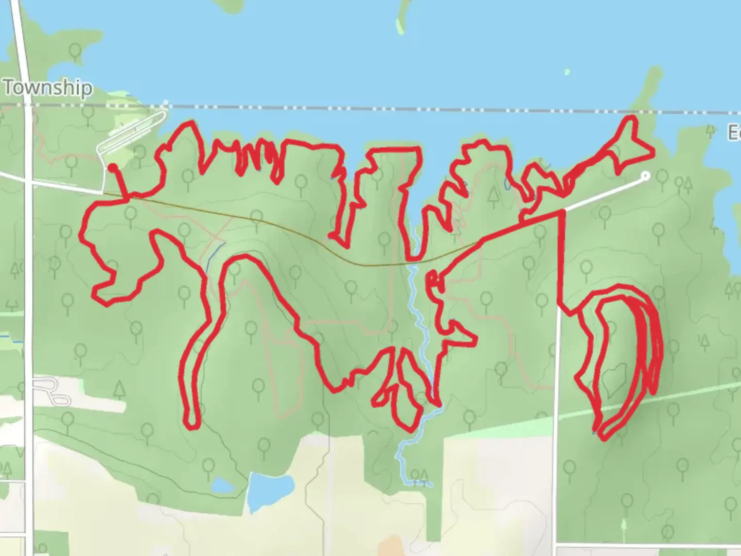 An image depicting the trail East Davis Trail, Quarry Trail and Bit O' Honey Loop and its surrounding area.