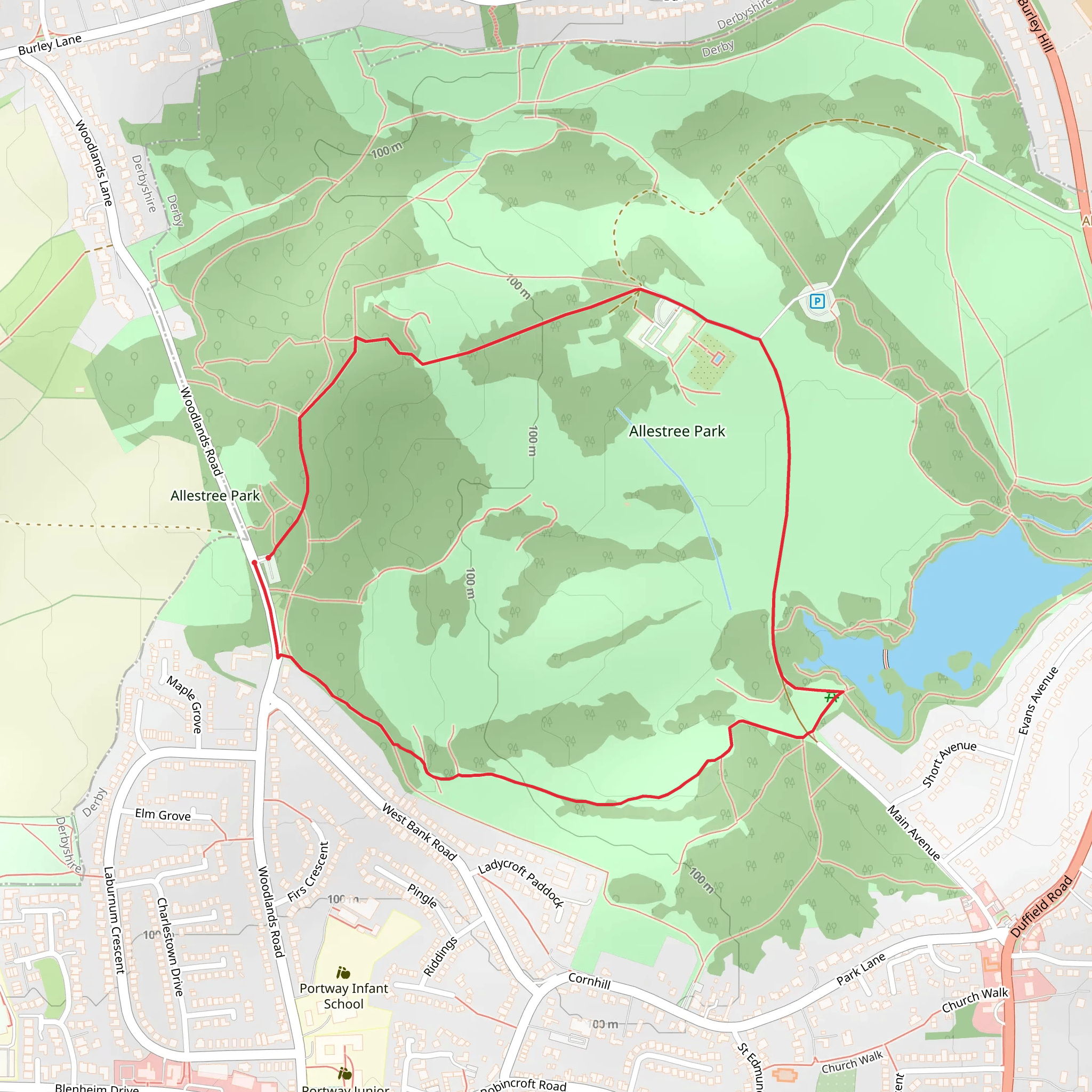 Allestree Park Walk mobile static map