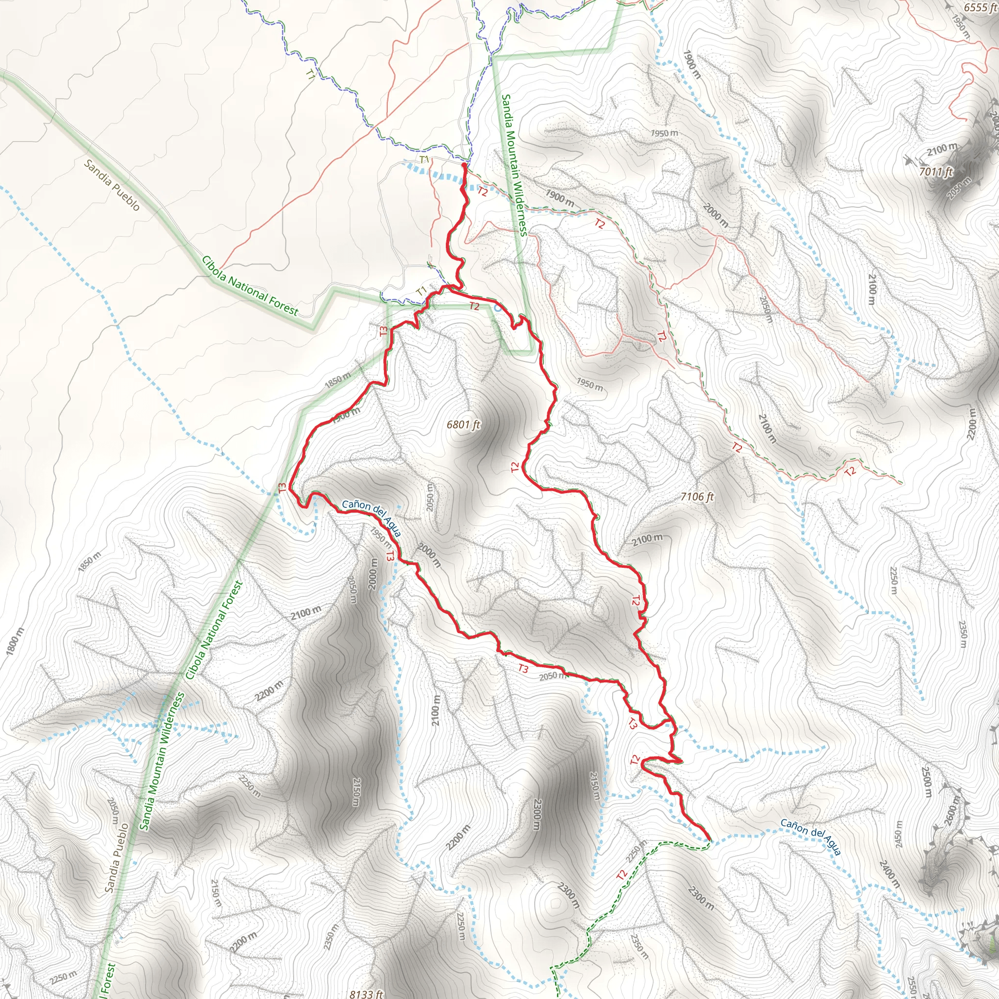 Piedra Lisa Trail and Del Agua Loop Trail mobile static map
