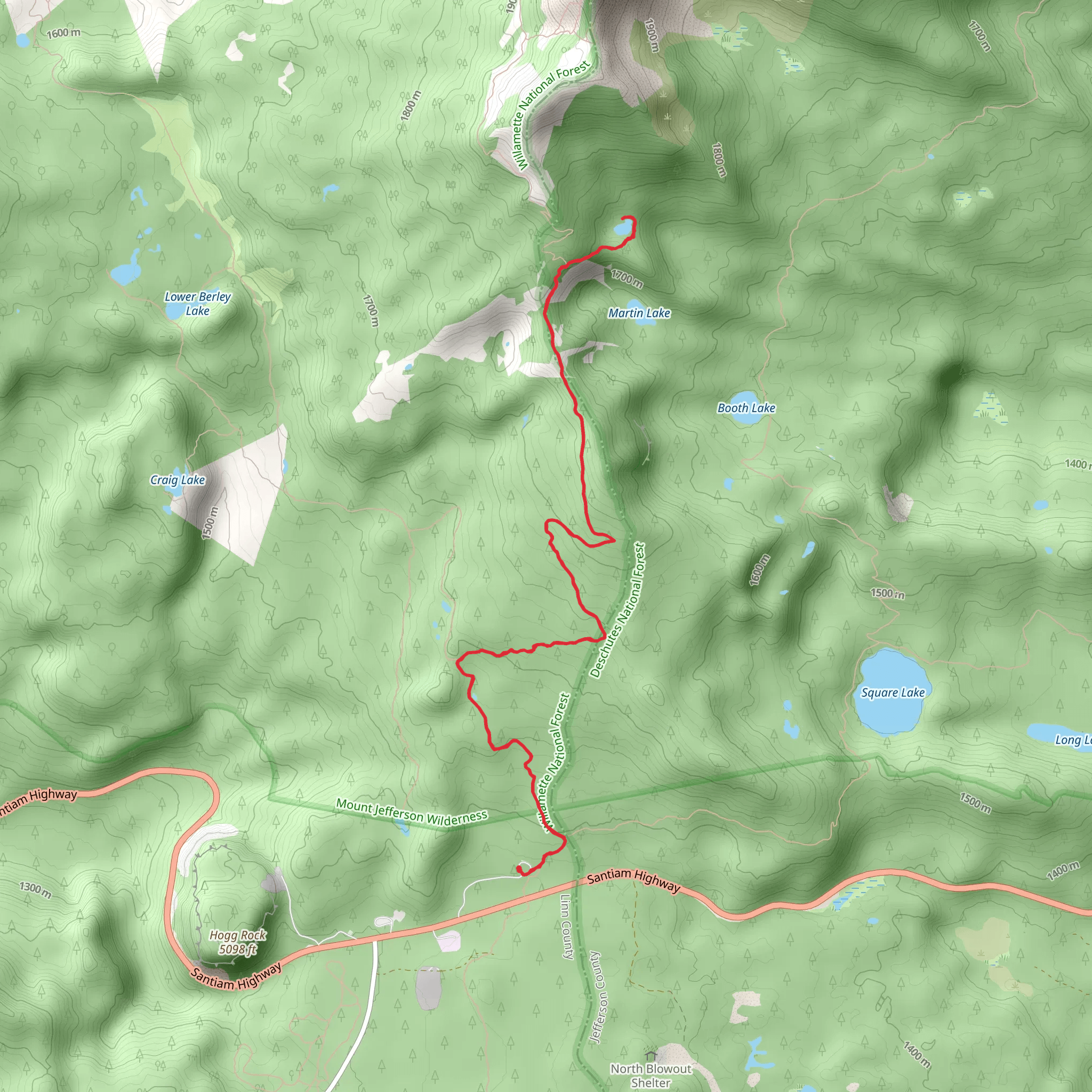 Summit Lake via PCT mobile static map