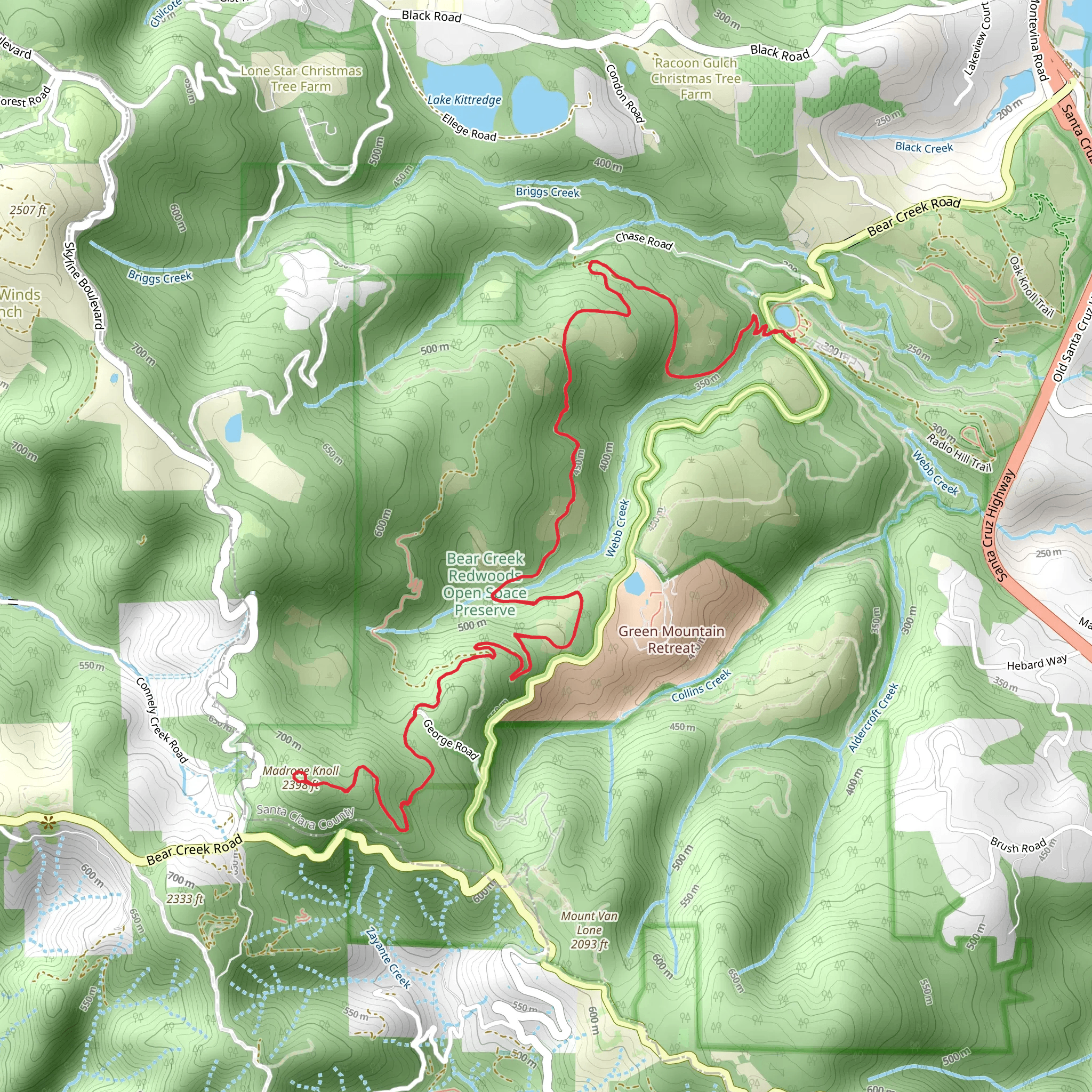Bear Creek Summit Loop via Alma Trail mobile static map