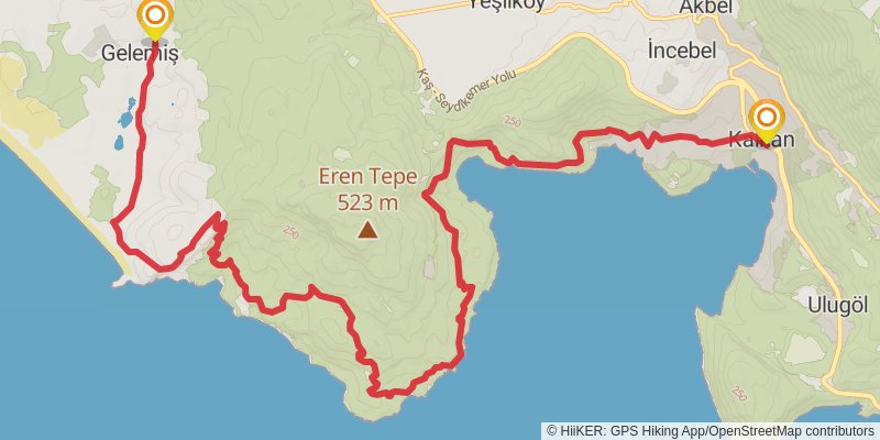 Lycian Way stage 7 Map