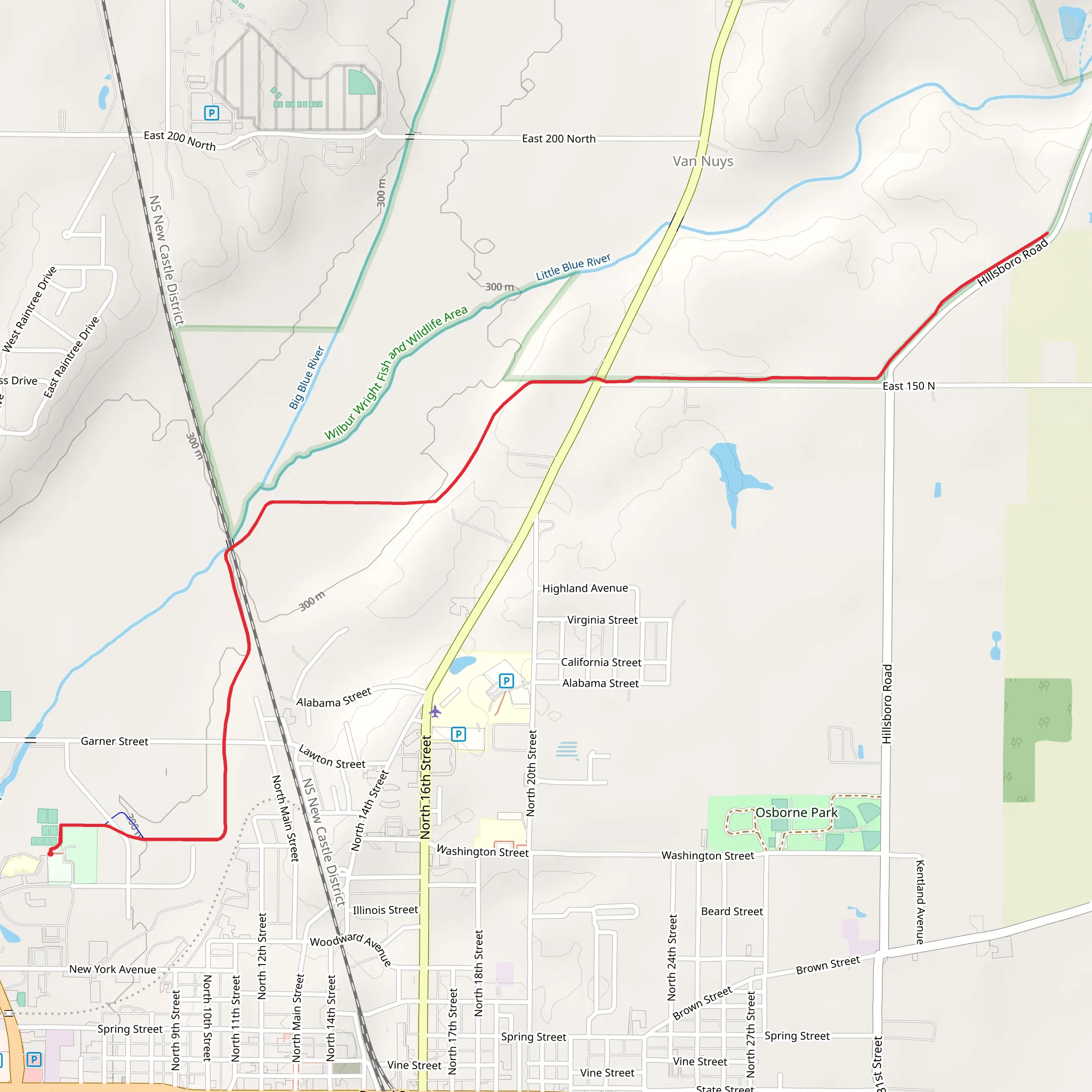 Wilbur Wright Trail mobile static map