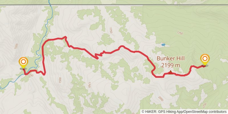 Pacific Northwest Trail stage 58 Map
