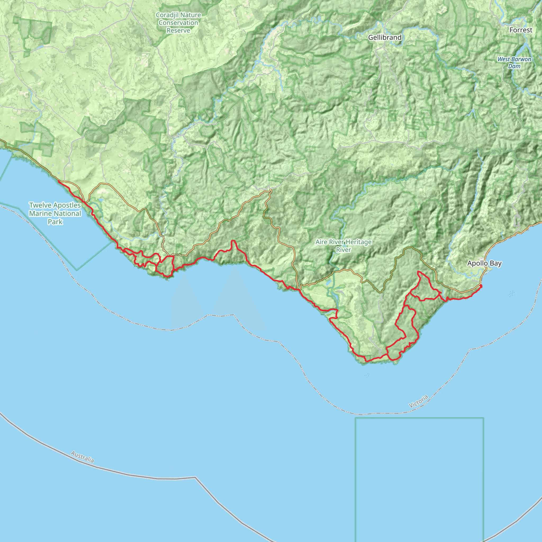 The Great Ocean Walk mobile static map