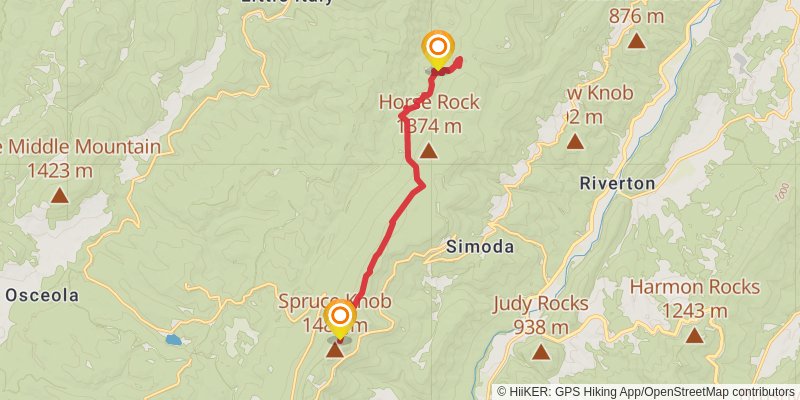 High Meadows Trail via Huckleberry Trail stage 2 Map