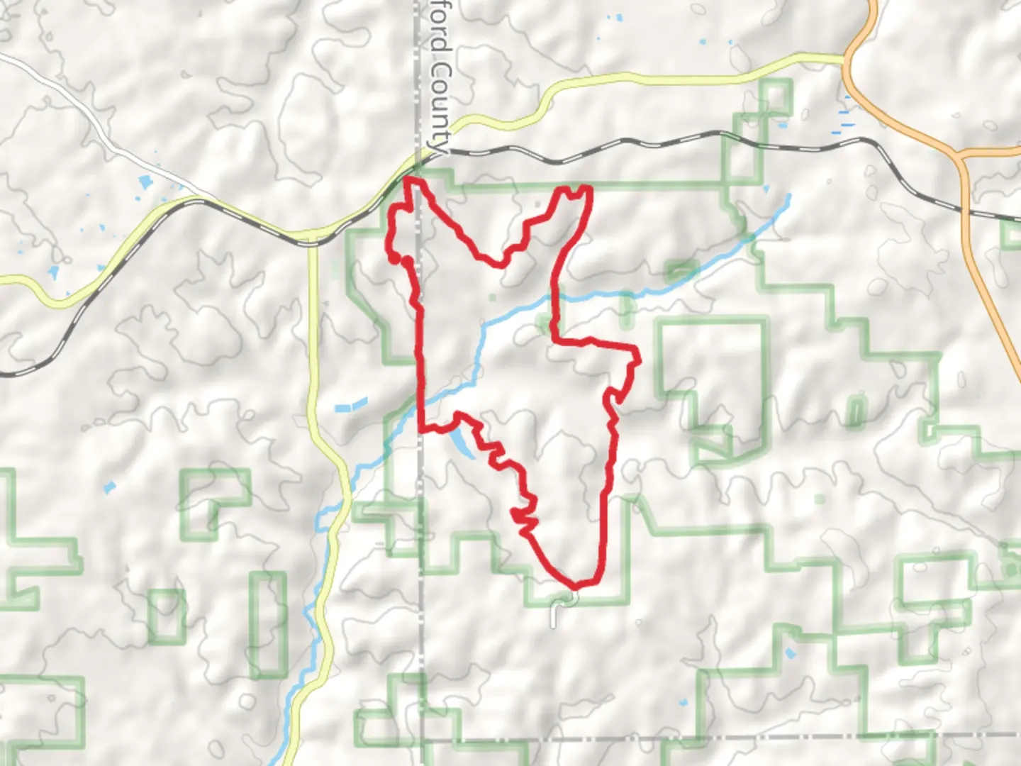An image depicting the trail Anderson River and Mitchell Creek Loop and its surrounding area.