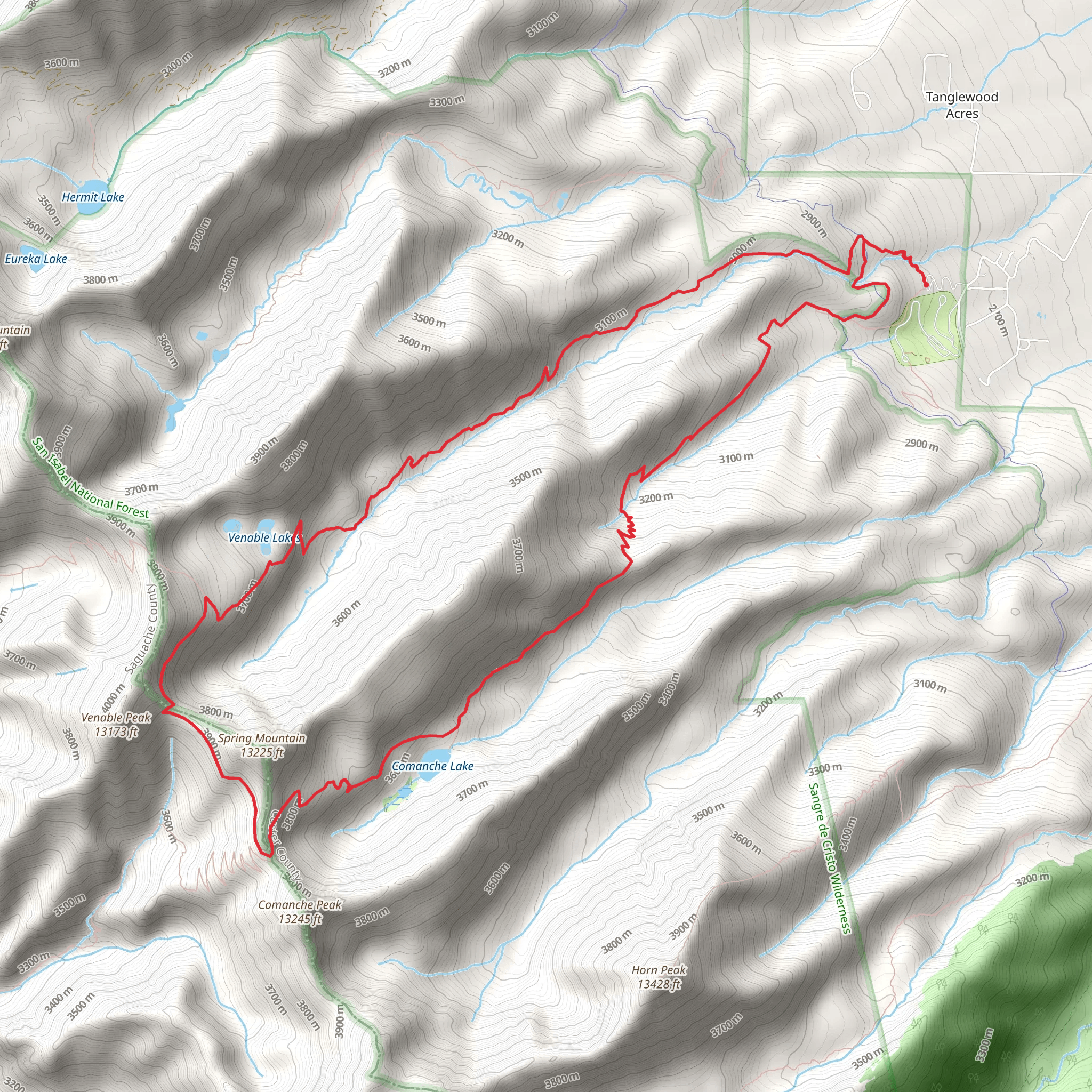 Comanche Trail and Venable Trail mobile static map