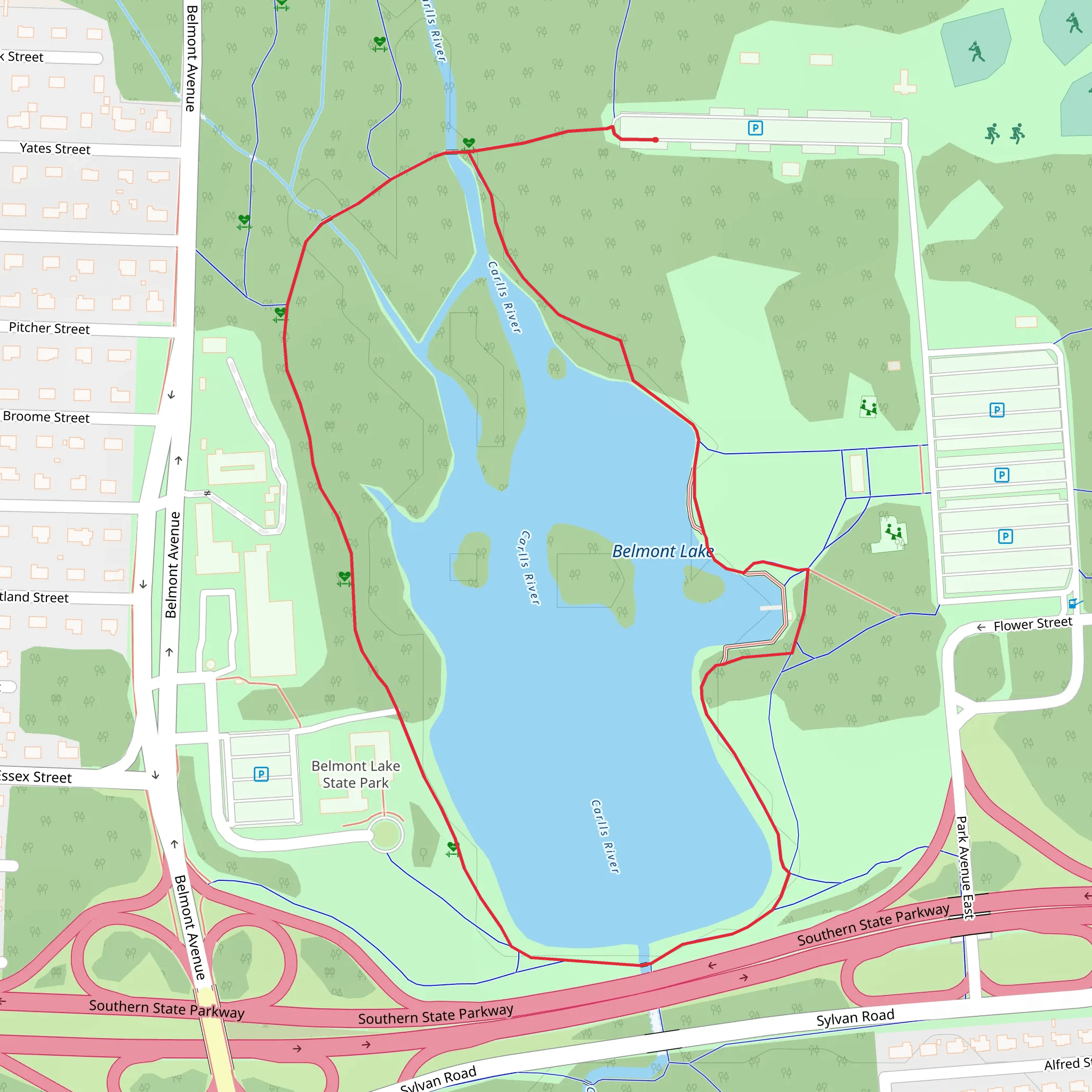 Belmont Lake Loop mobile static map