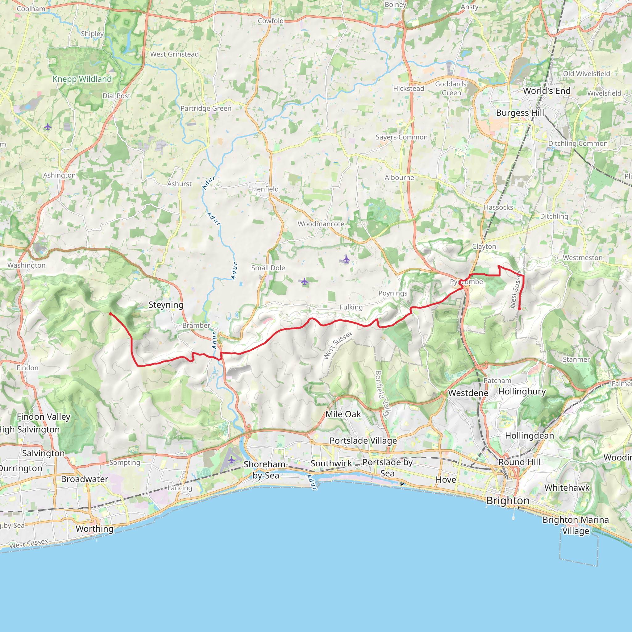 Keymer Post Walk from Steyning mobile static map