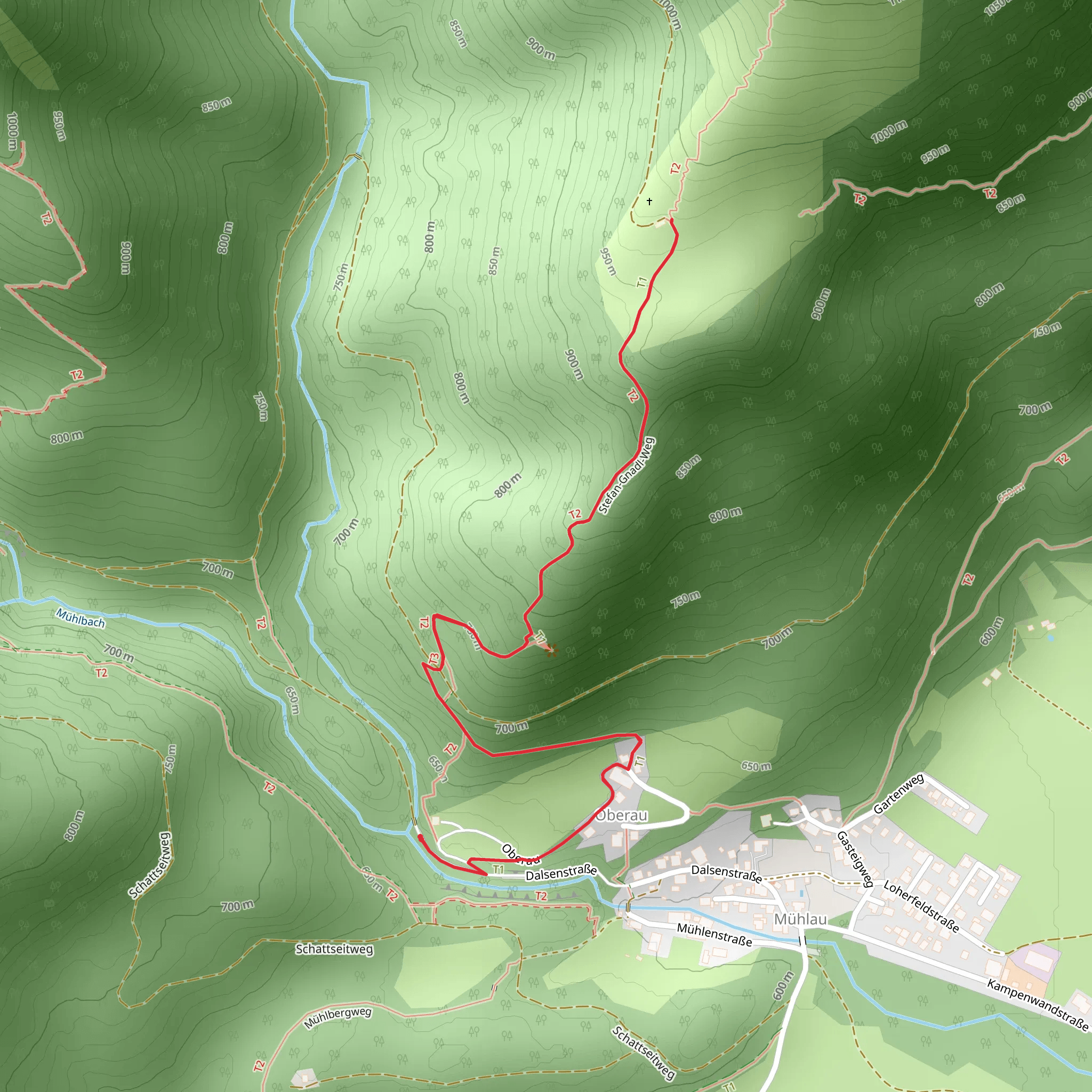 Oberauerbrunstalm Walk via Oberau mobile static map