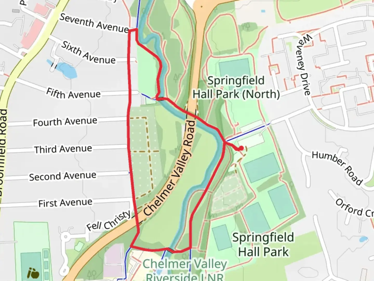 An image depicting the trail River Chelmer Loop - Rocket Park and its surrounding area.