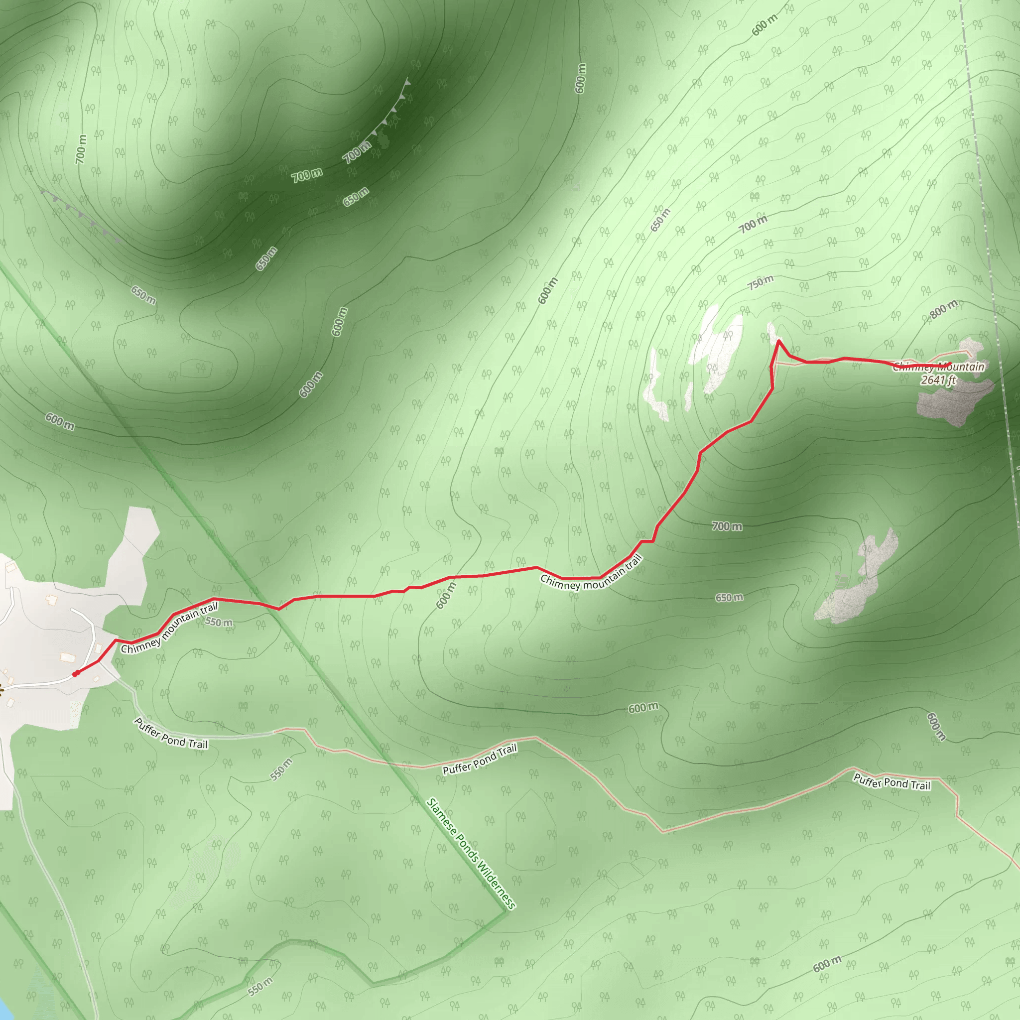 Chimney Mountain Trail mobile static map