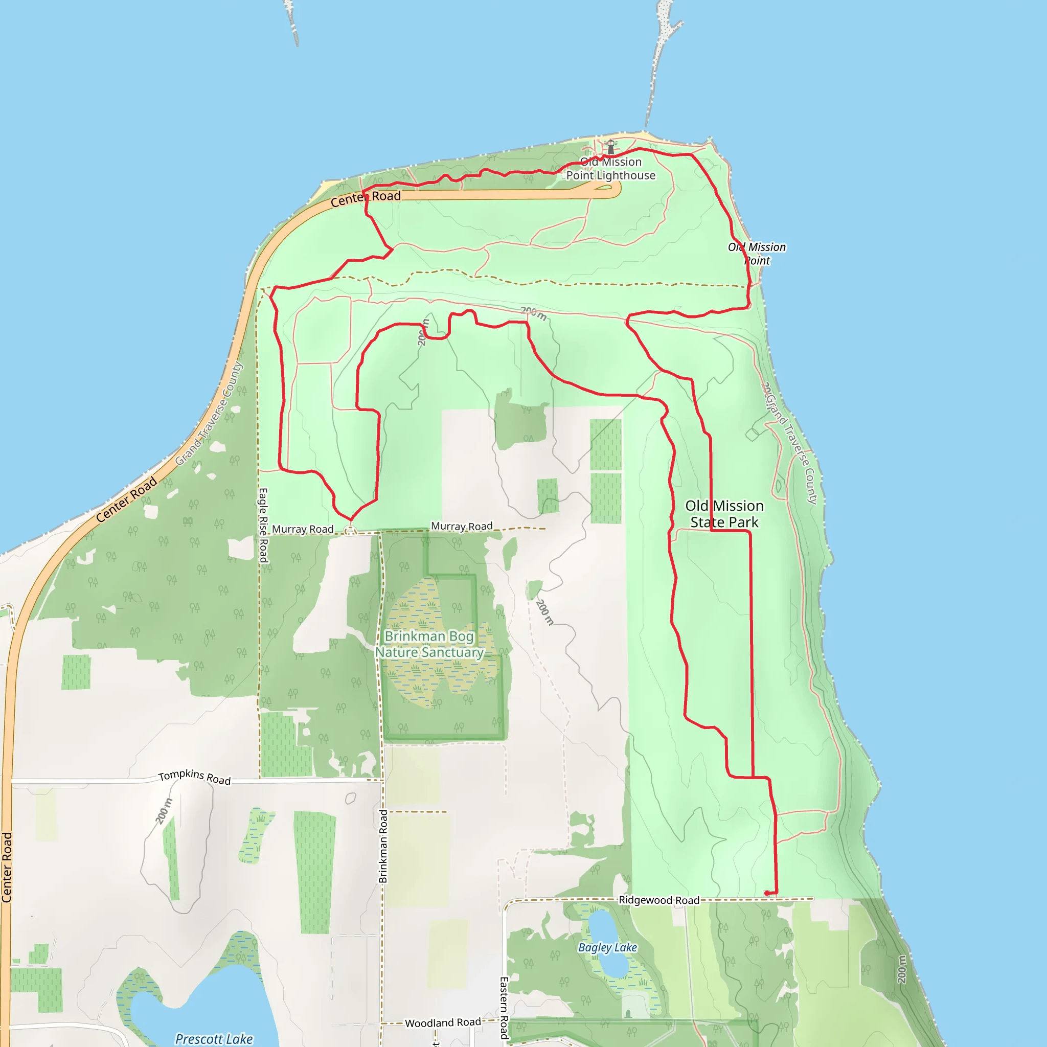 Old Mission Lighthouse Park Loop mobile static map